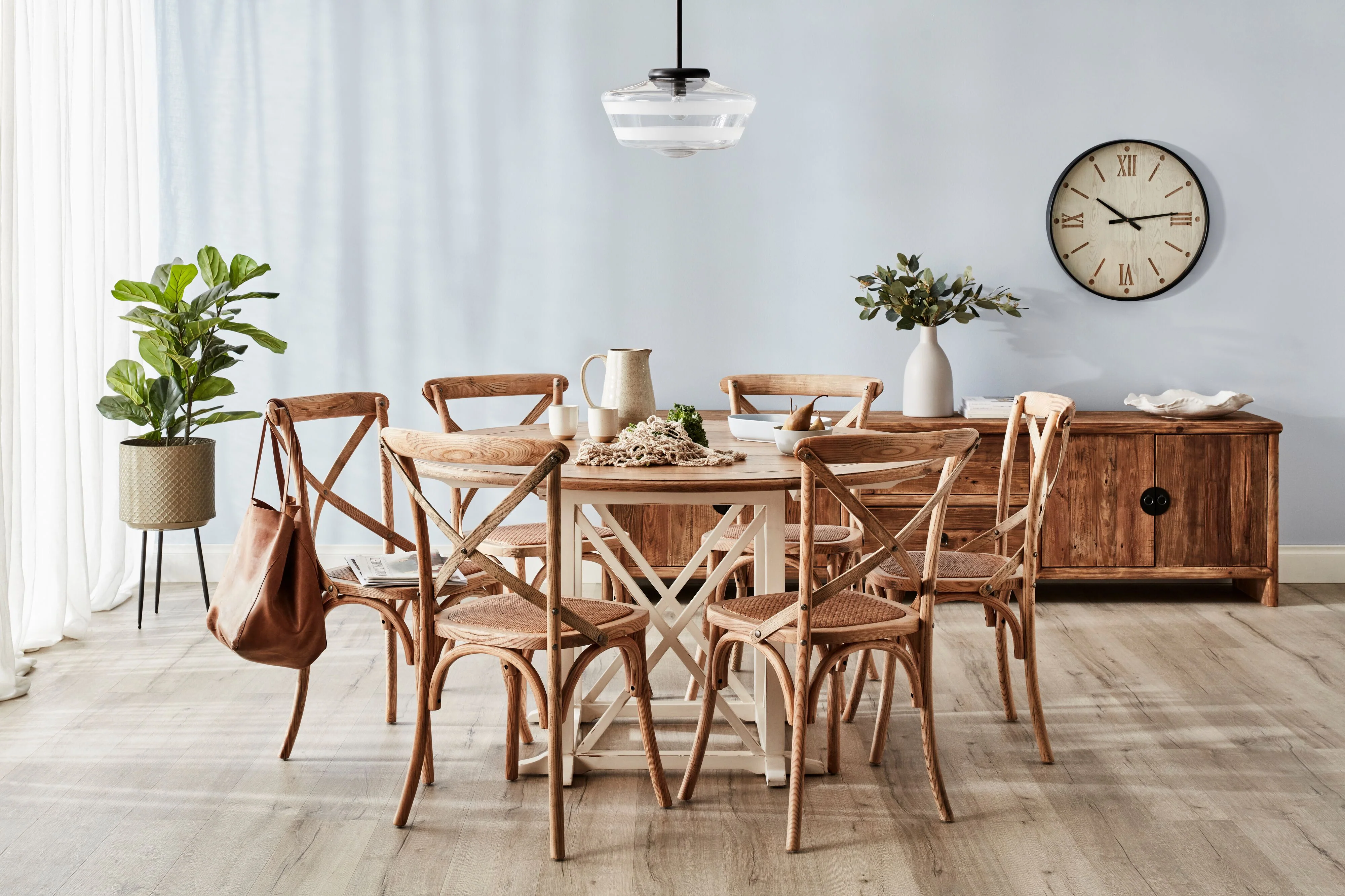 Provincial Oak Round Dining Table 140cm Distressed White - Image 9