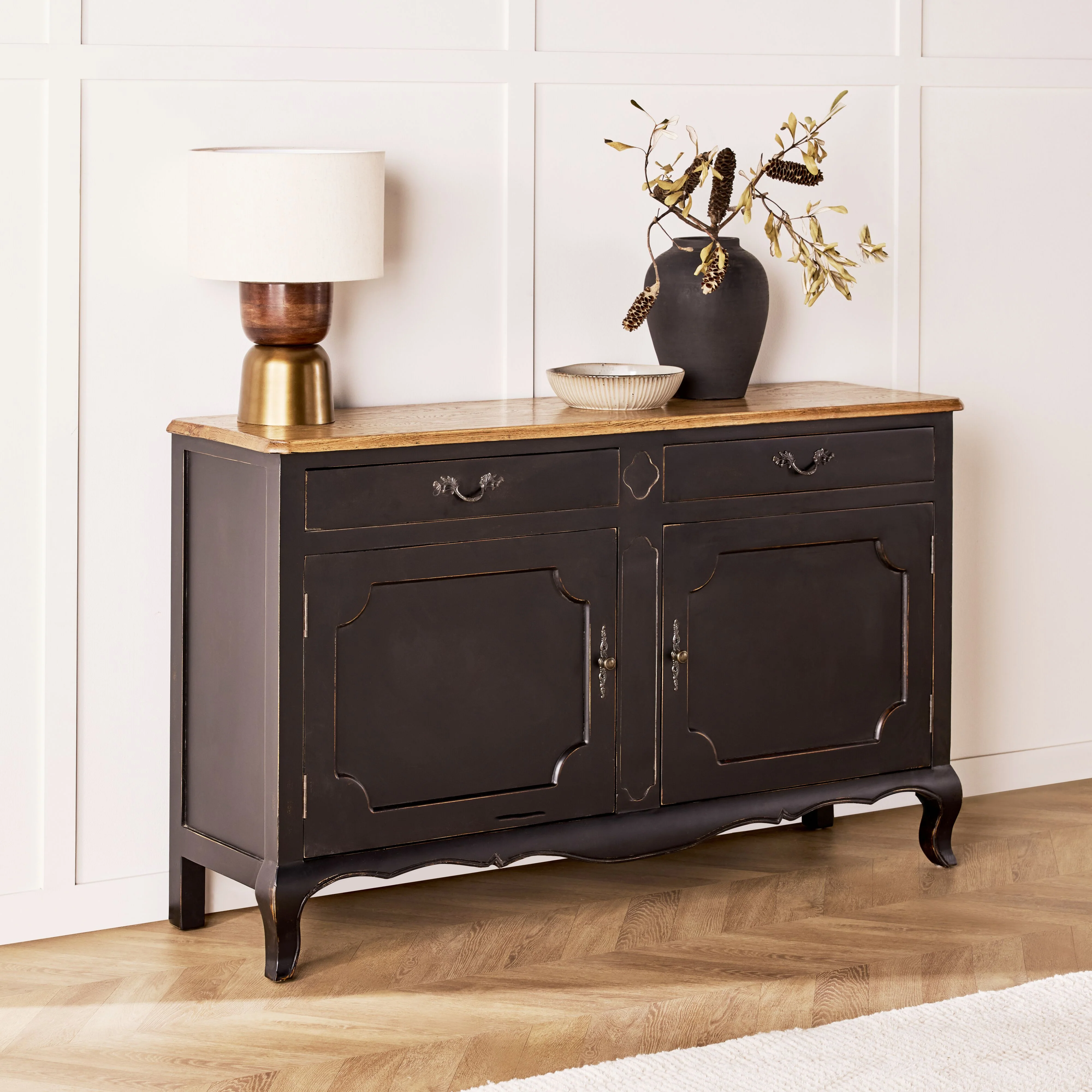 Provincial Oak Sideboard Black - Image 10