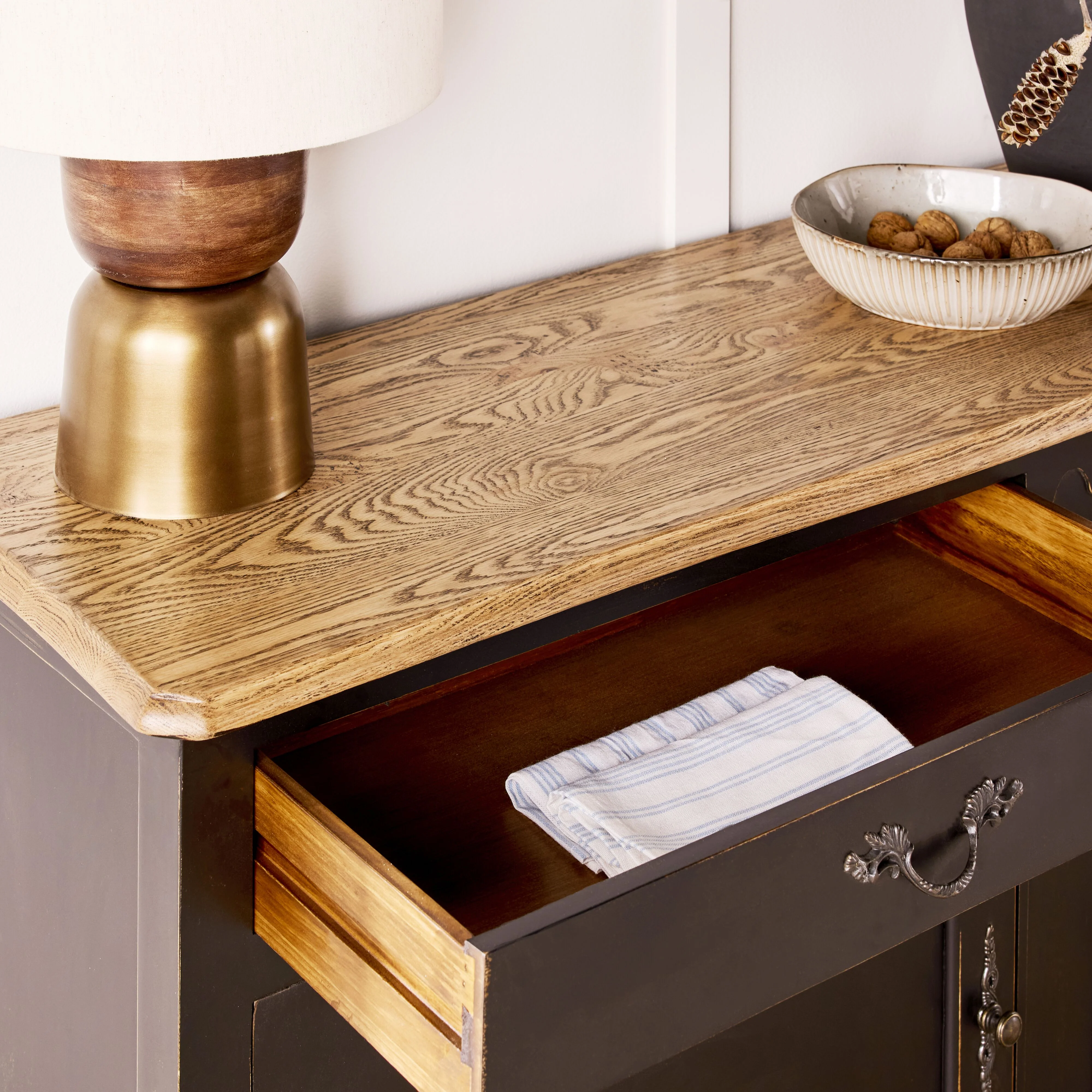 Provincial Oak Sideboard Black - Image 12