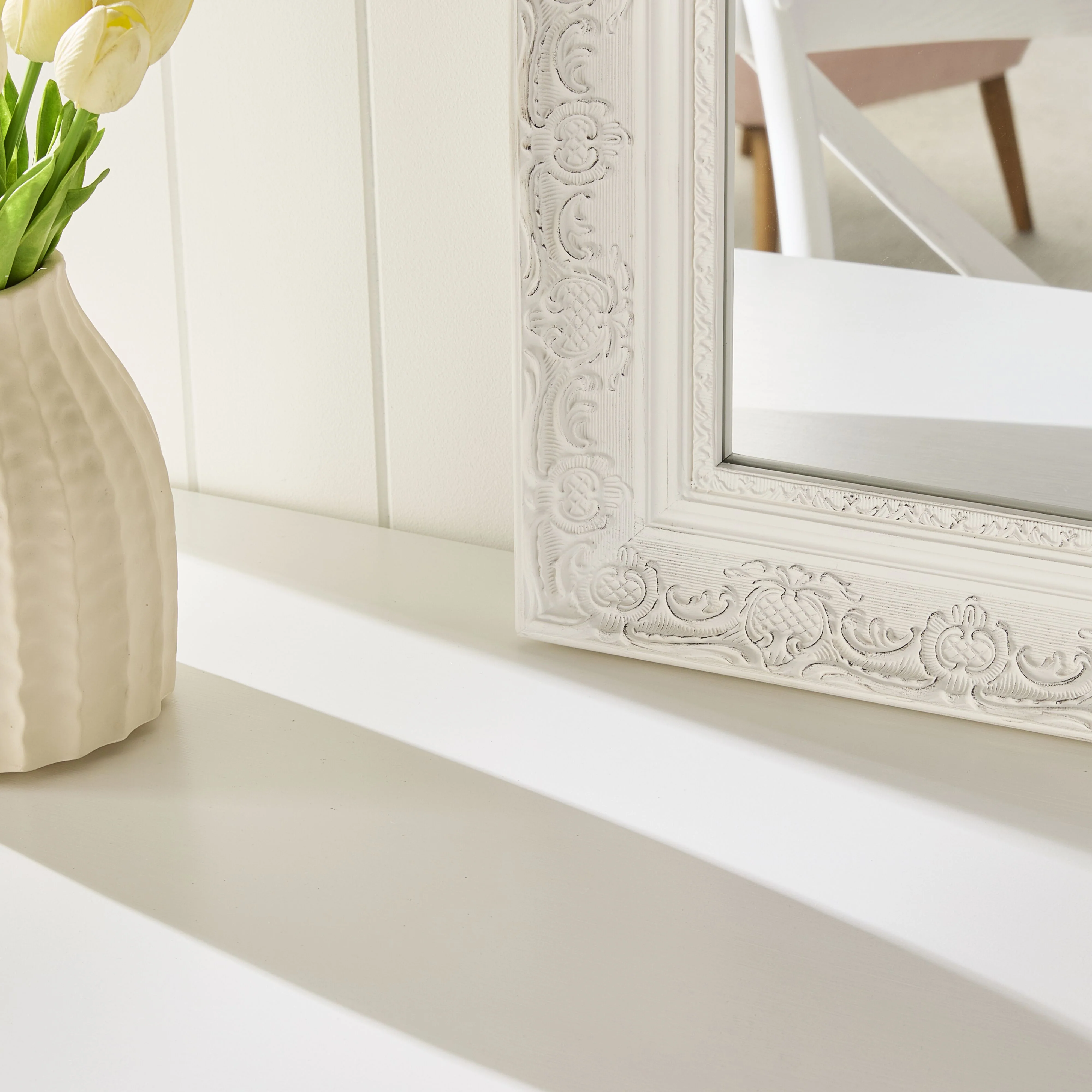 Quincy Antique White Mirror 90x60cm - Image 6