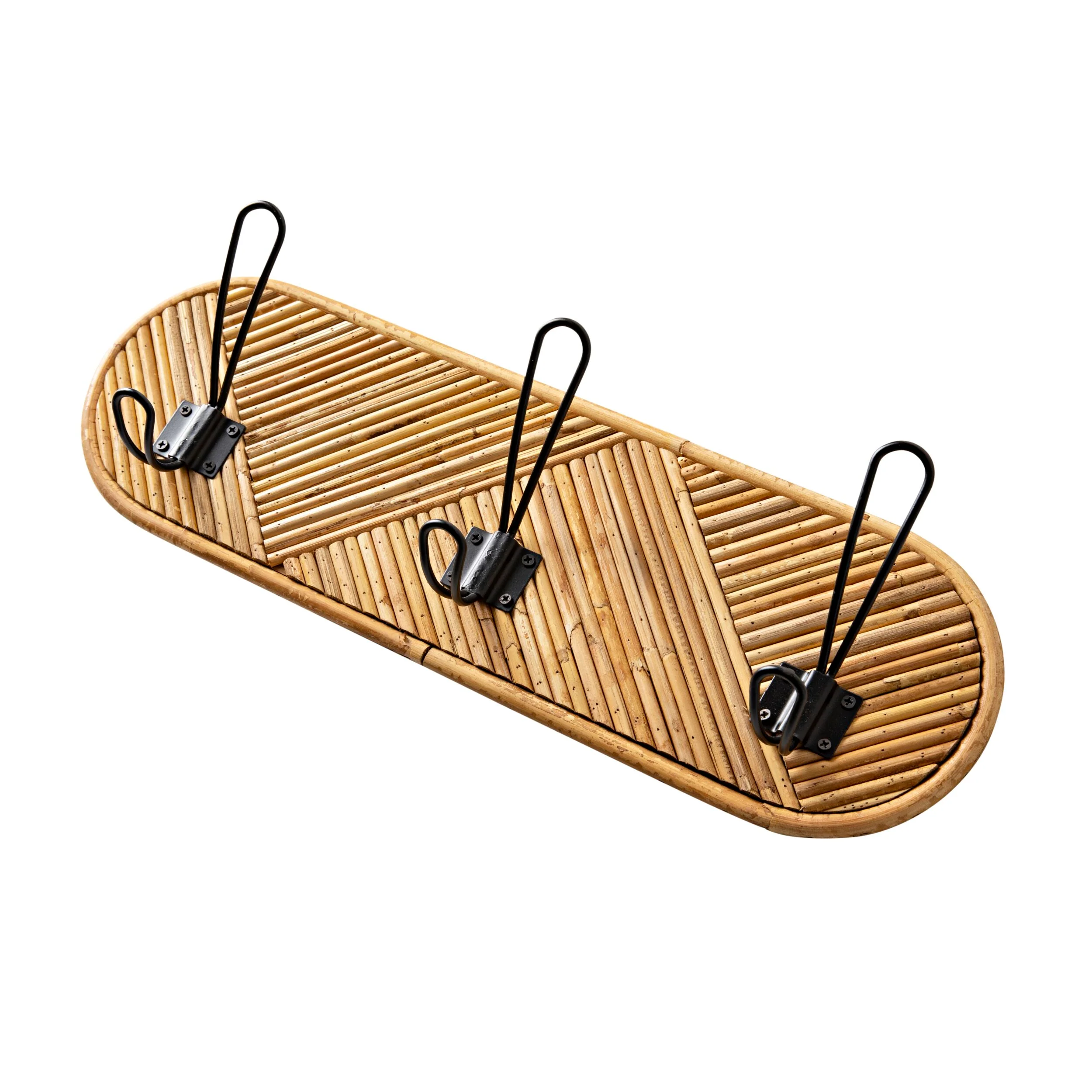 Rattan Diamond Pattern Wall Hook 46x14.5cm - Image 2