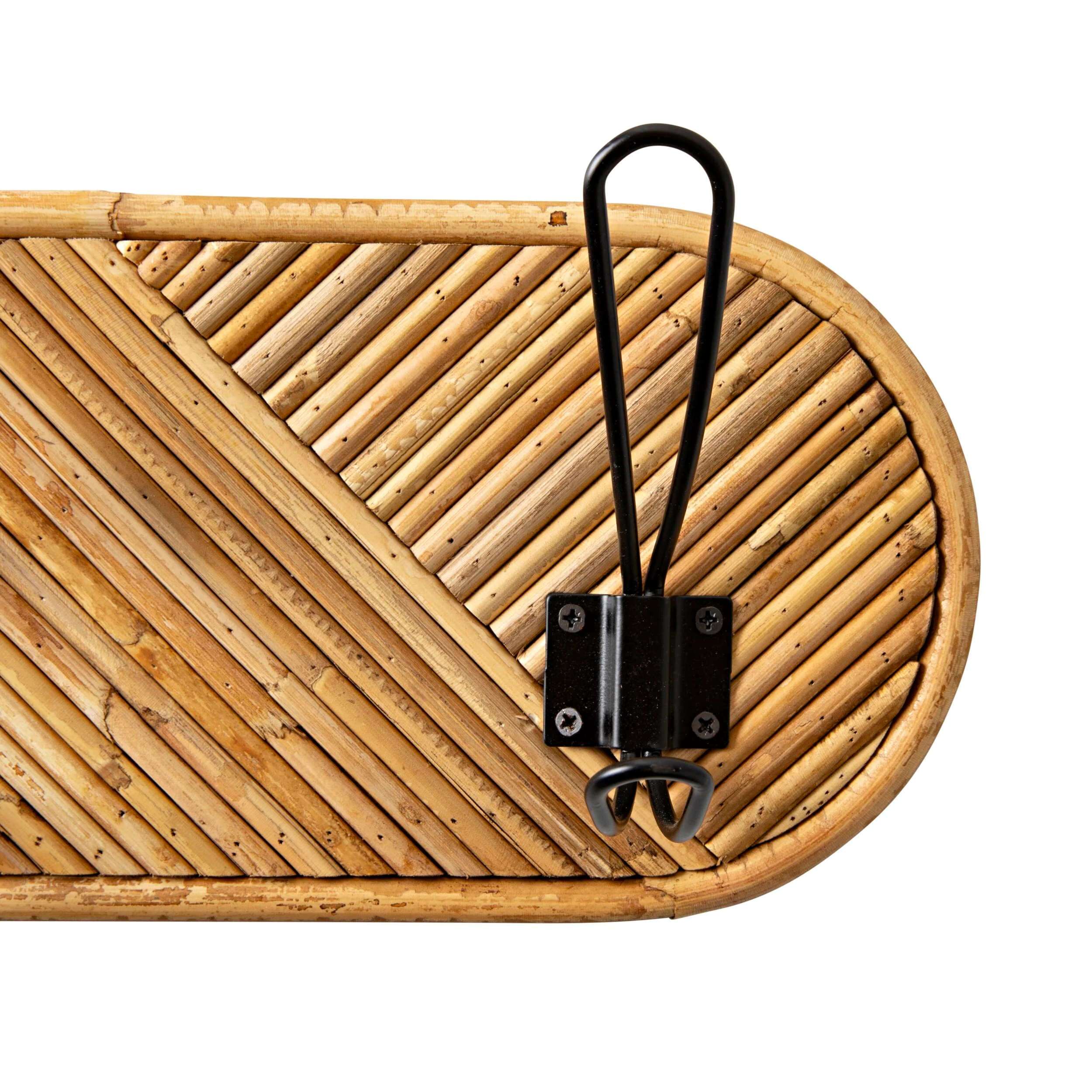 Rattan Diamond Pattern Wall Hook 46x14.5cm - Image 3