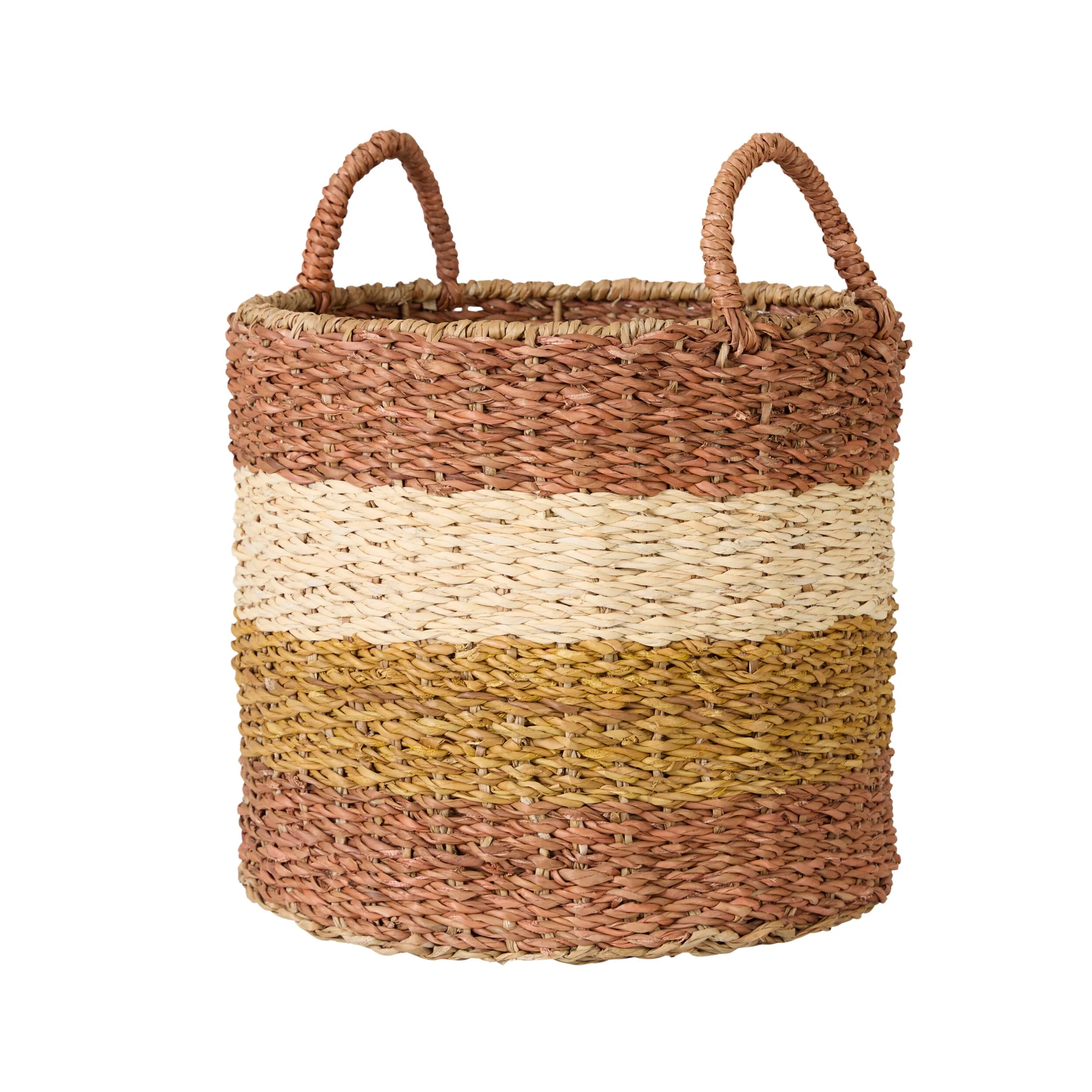 Ravani Wide Stripe Round Storage Basket Set of 3 - Image 2