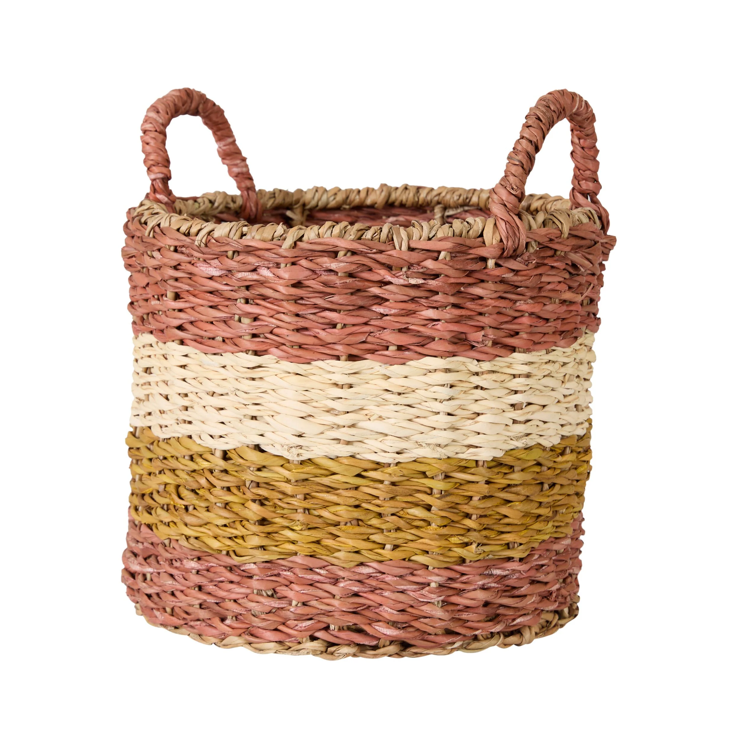 Ravani Wide Stripe Round Storage Basket Set of 3 - Image 4