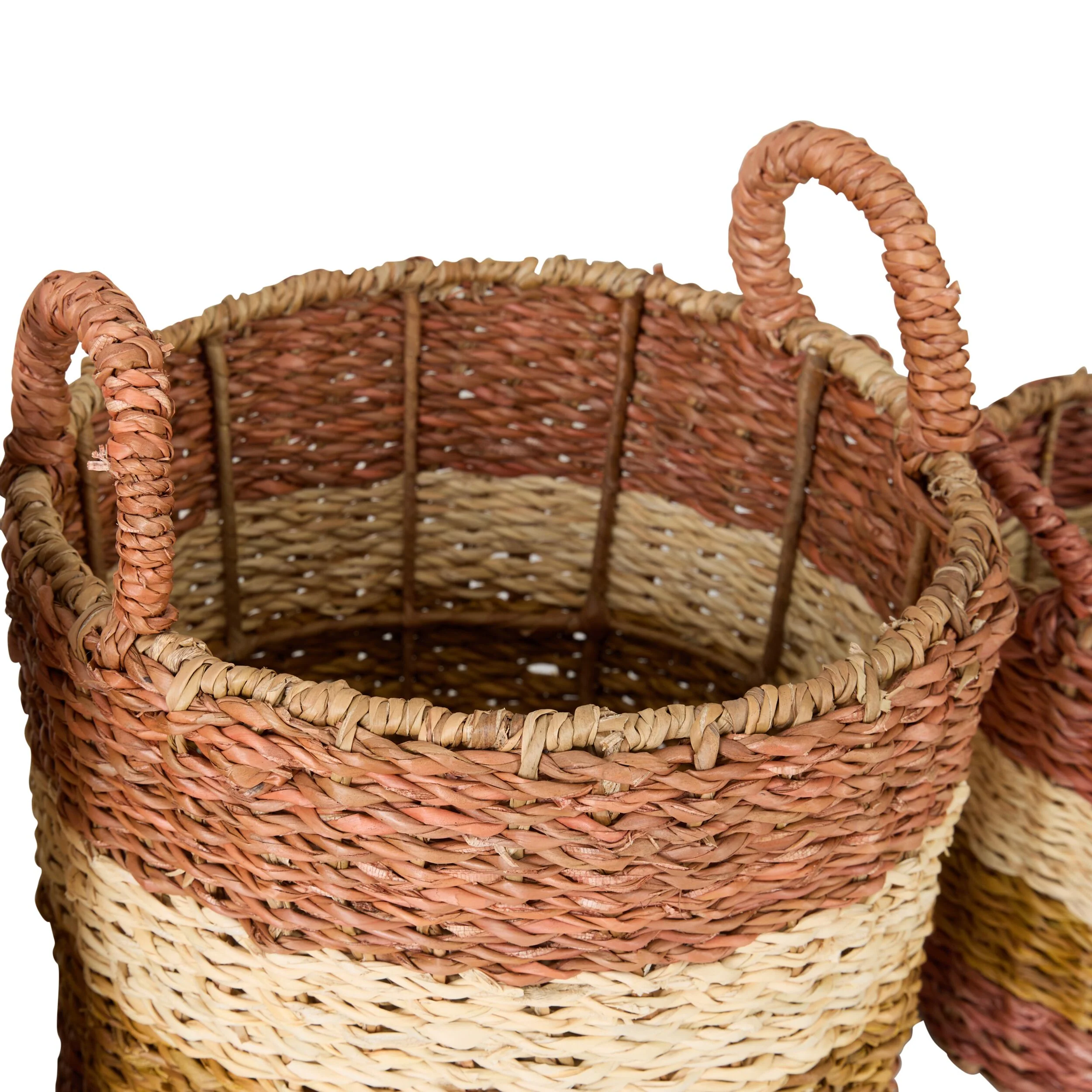 Ravani Wide Stripe Round Storage Basket Set of 3 - Image 5