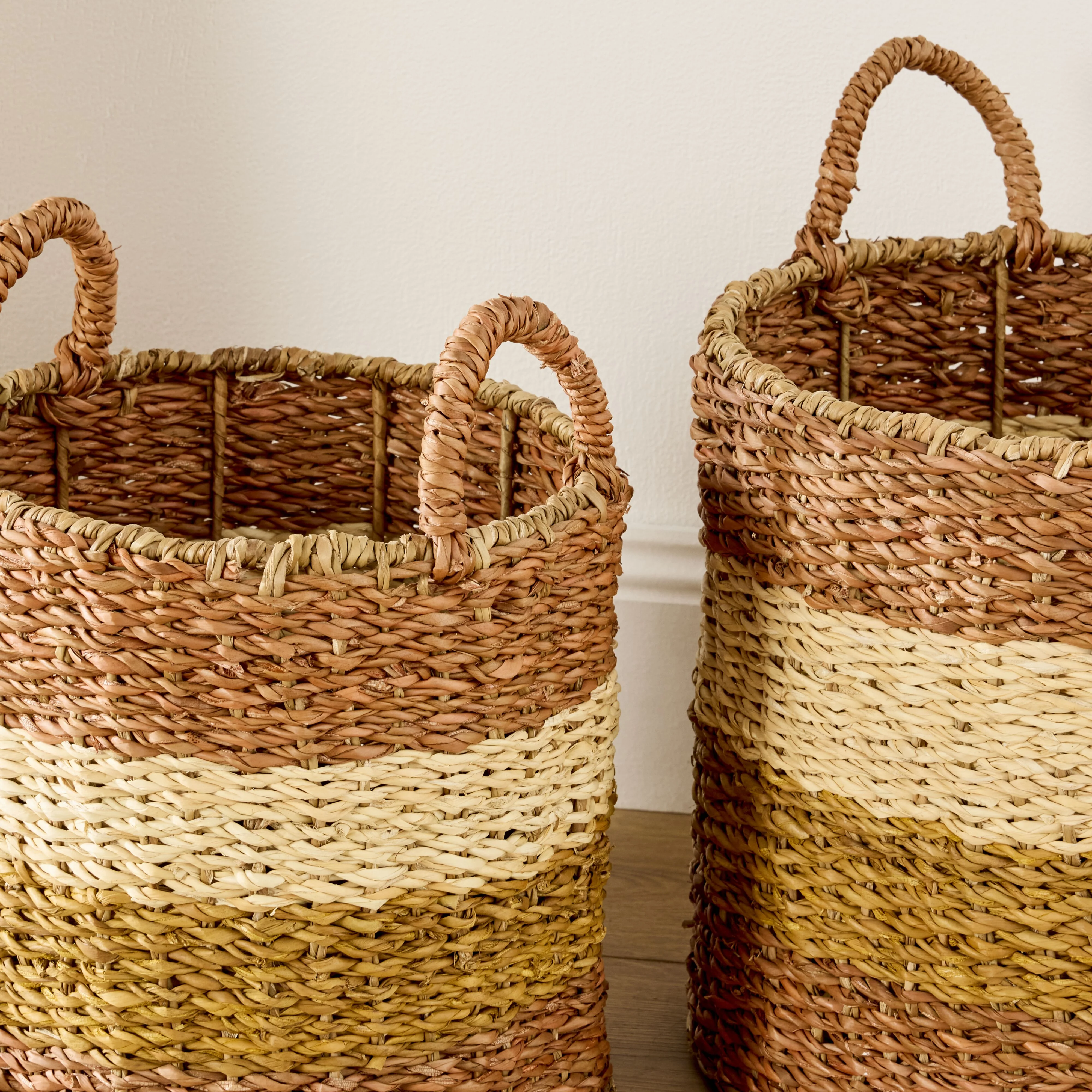Ravani Wide Stripe Round Storage Basket Set of 3 - Image 9