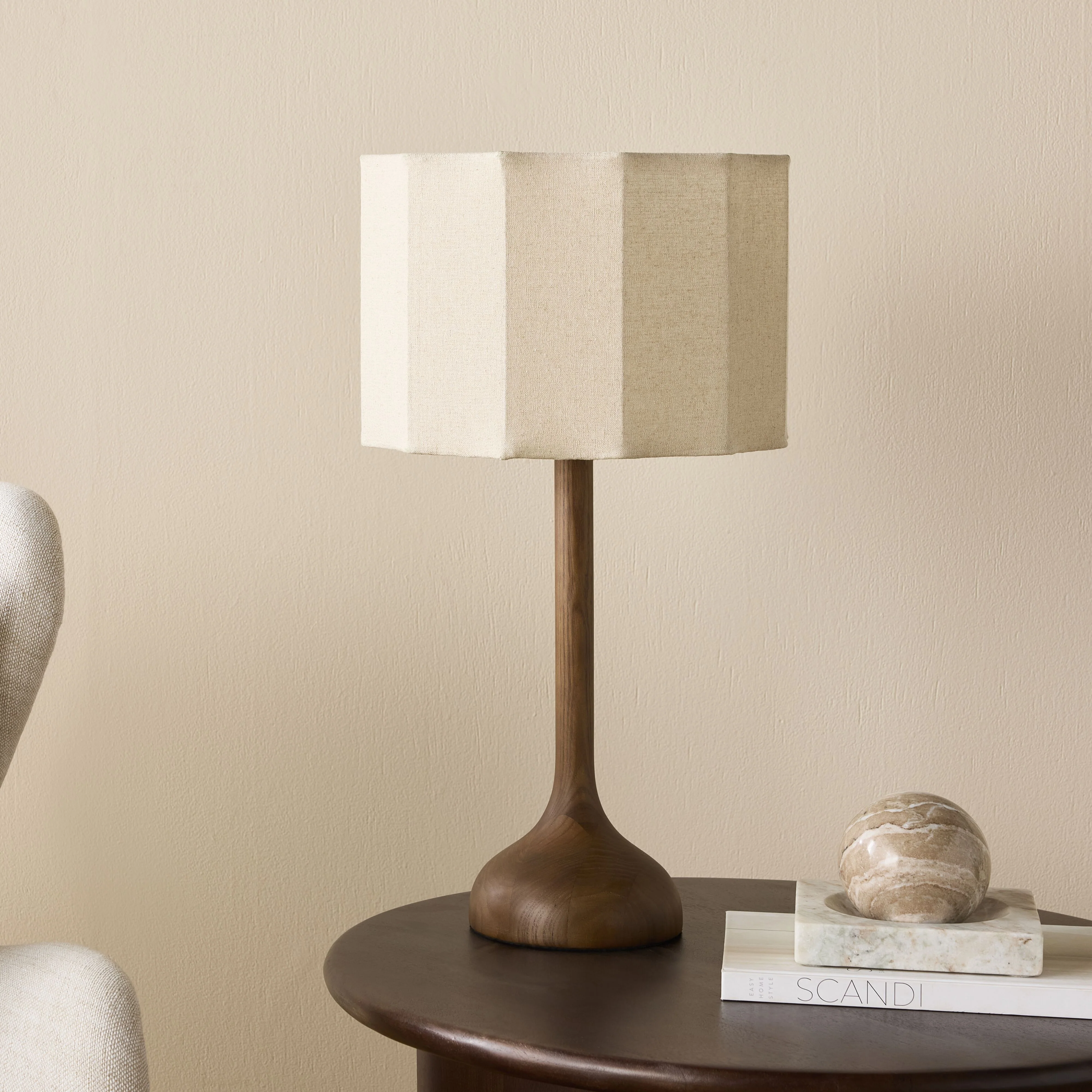 Ravi Wooden Table Lamp 55cm - Image 4