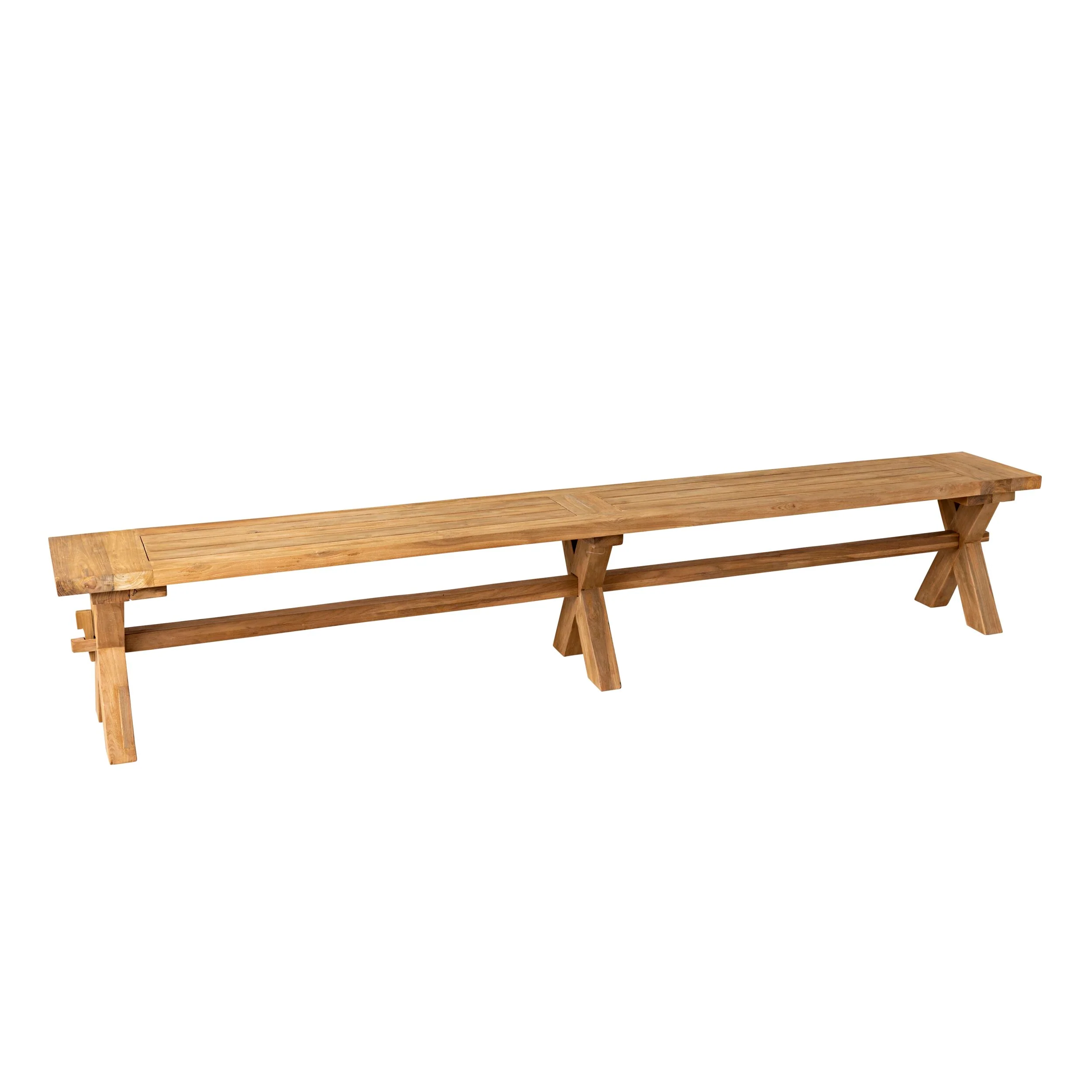 Reclaimed Teak Cross Bench 260cm - Image 2