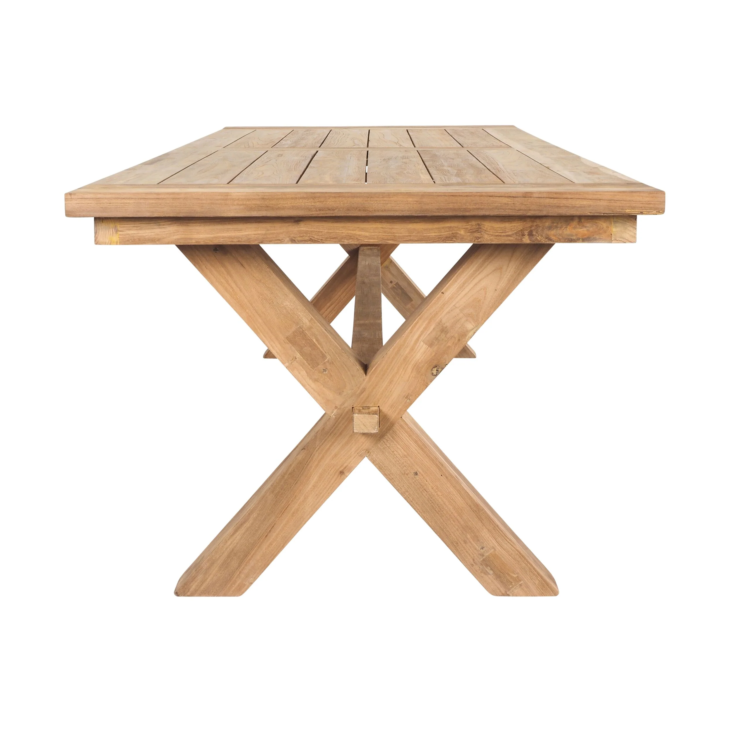 Reclaimed Teak Cross Leg Dining Table 260cm - Image 3