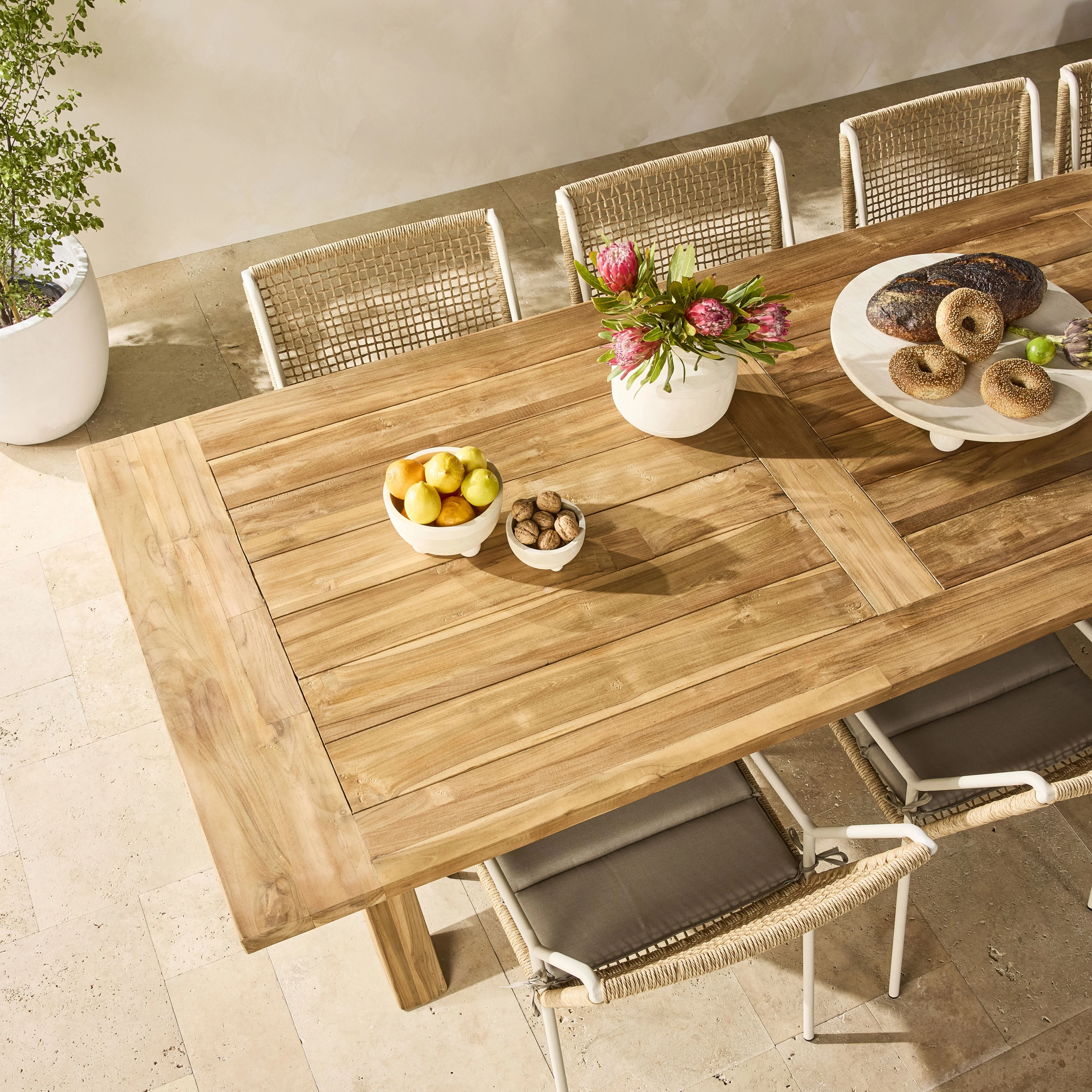 Reclaimed Teak Cross Leg Dining Table 320cm - Image 12