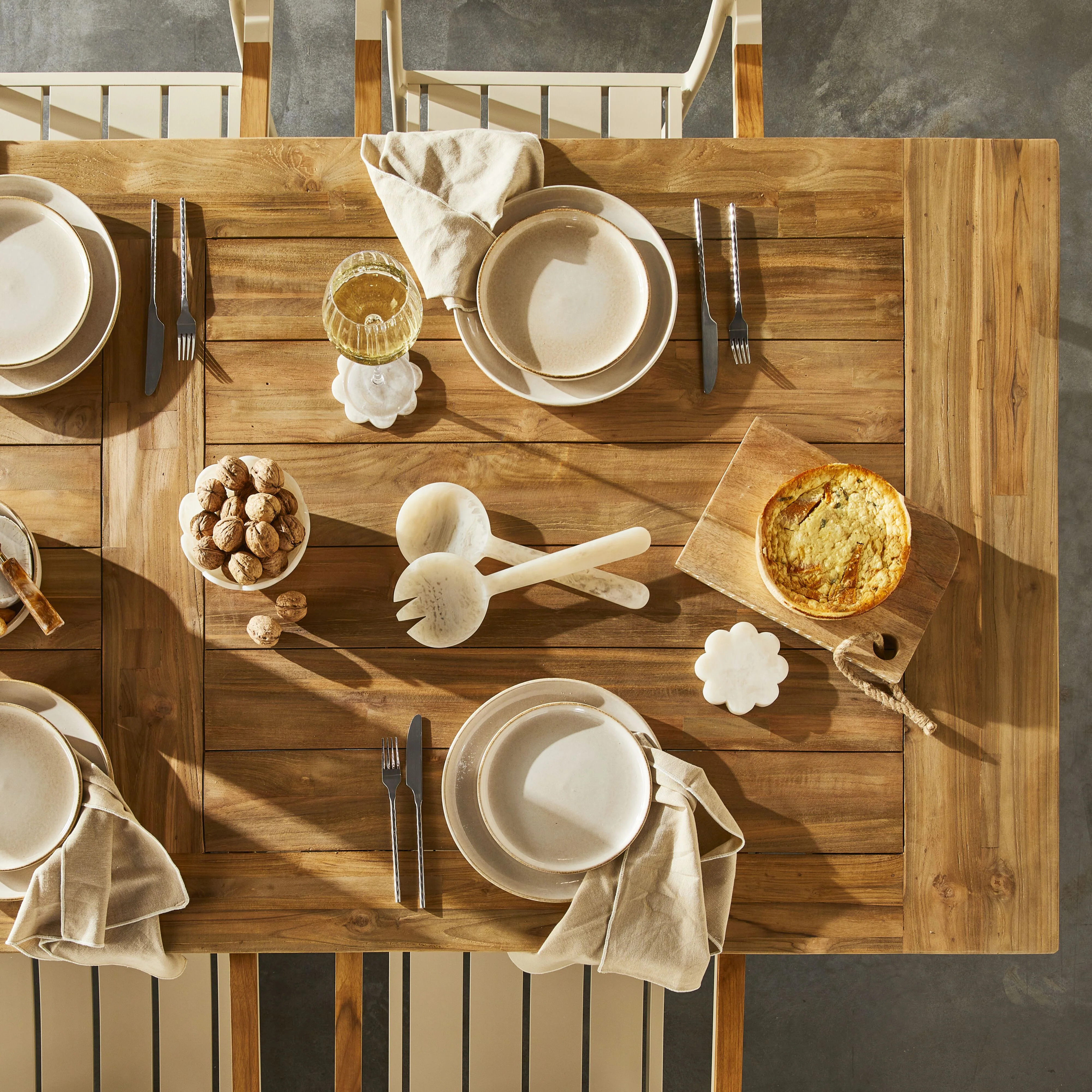 Reclaimed Teak Cross Leg Dining Table 320cm - Image 13