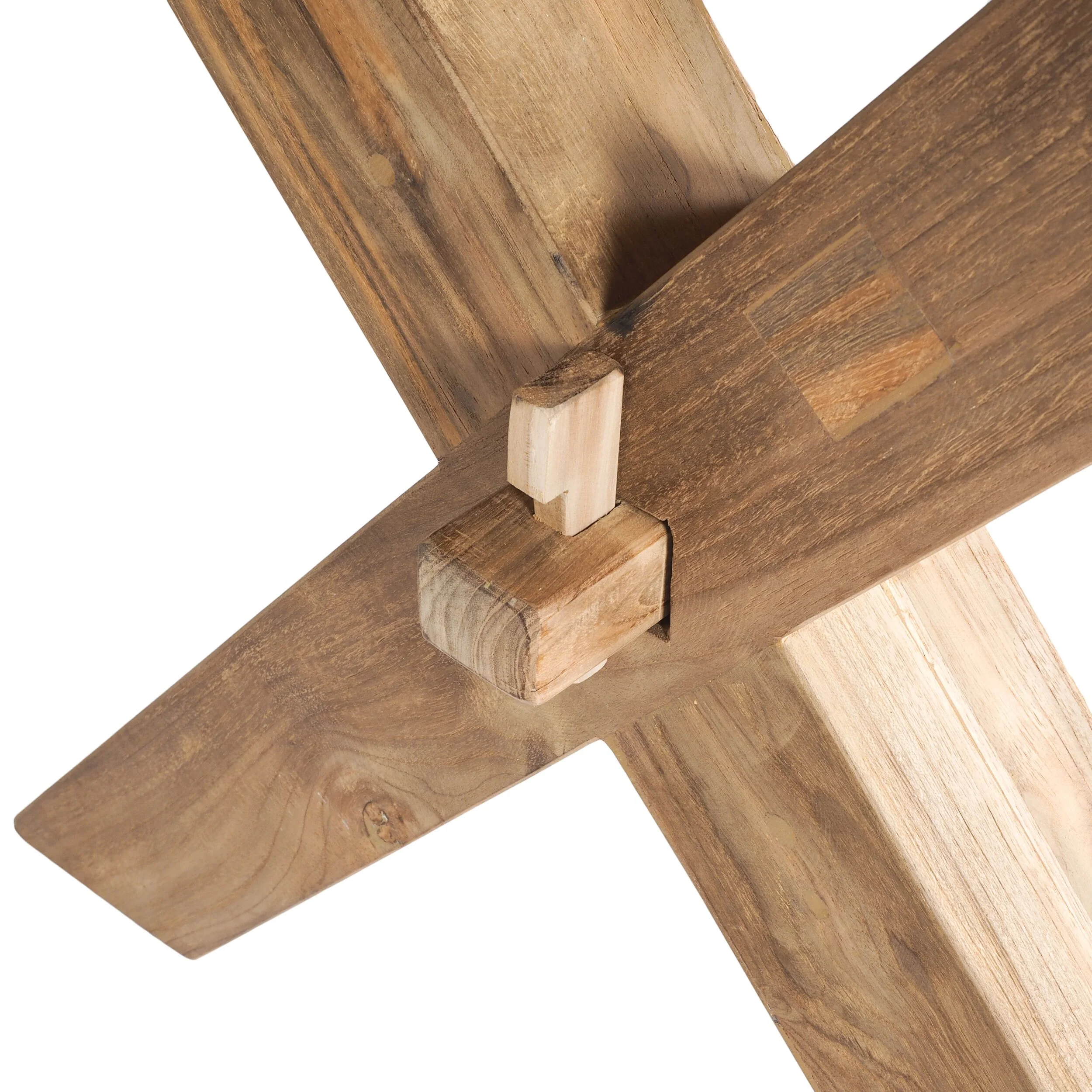 Reclaimed Teak Cross Leg Dining Table 320cm - Image 3
