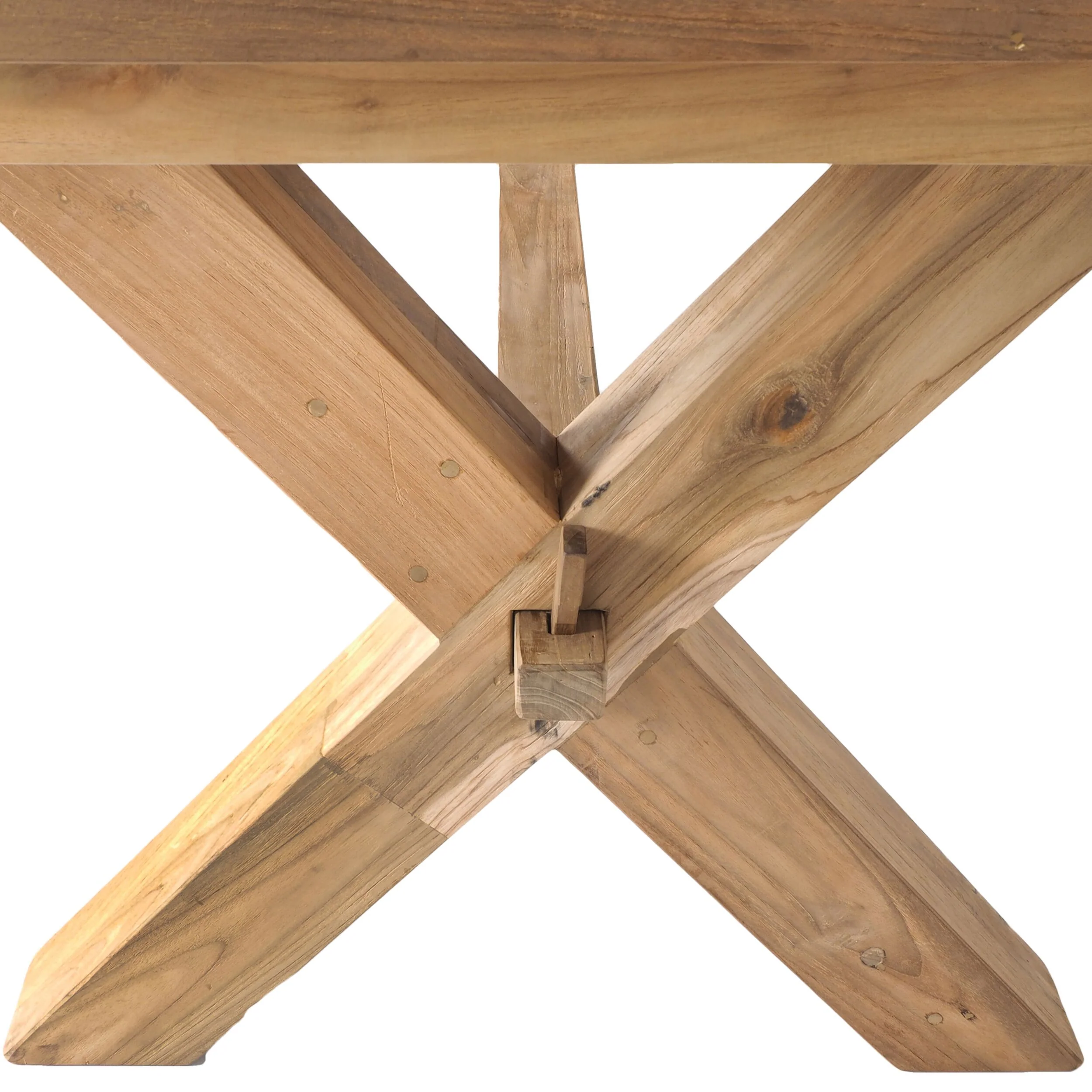 Reclaimed Teak Cross Leg Dining Table 320cm - Image 5