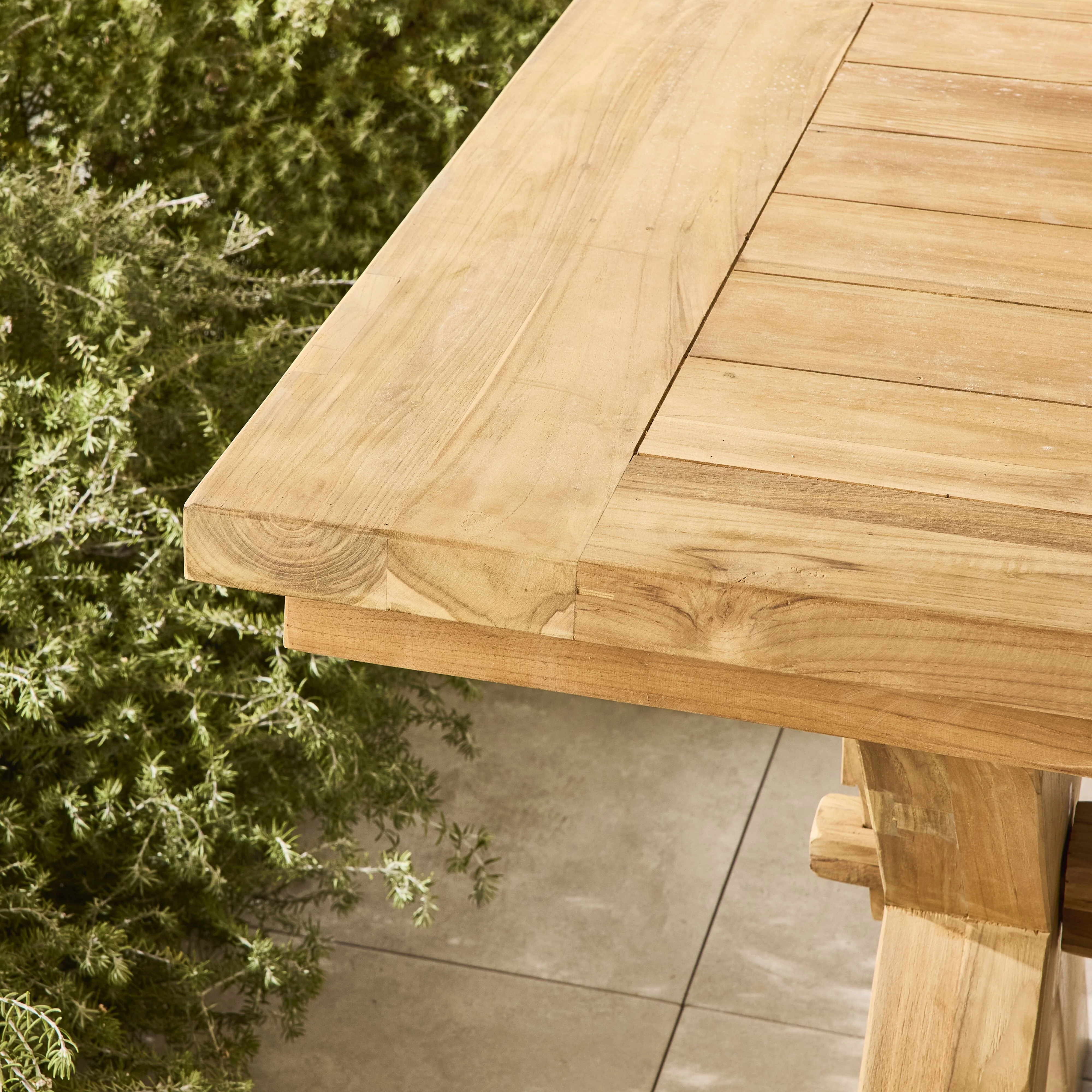 Reclaimed Teak Cross Leg Dining Table 400cm - Image 15