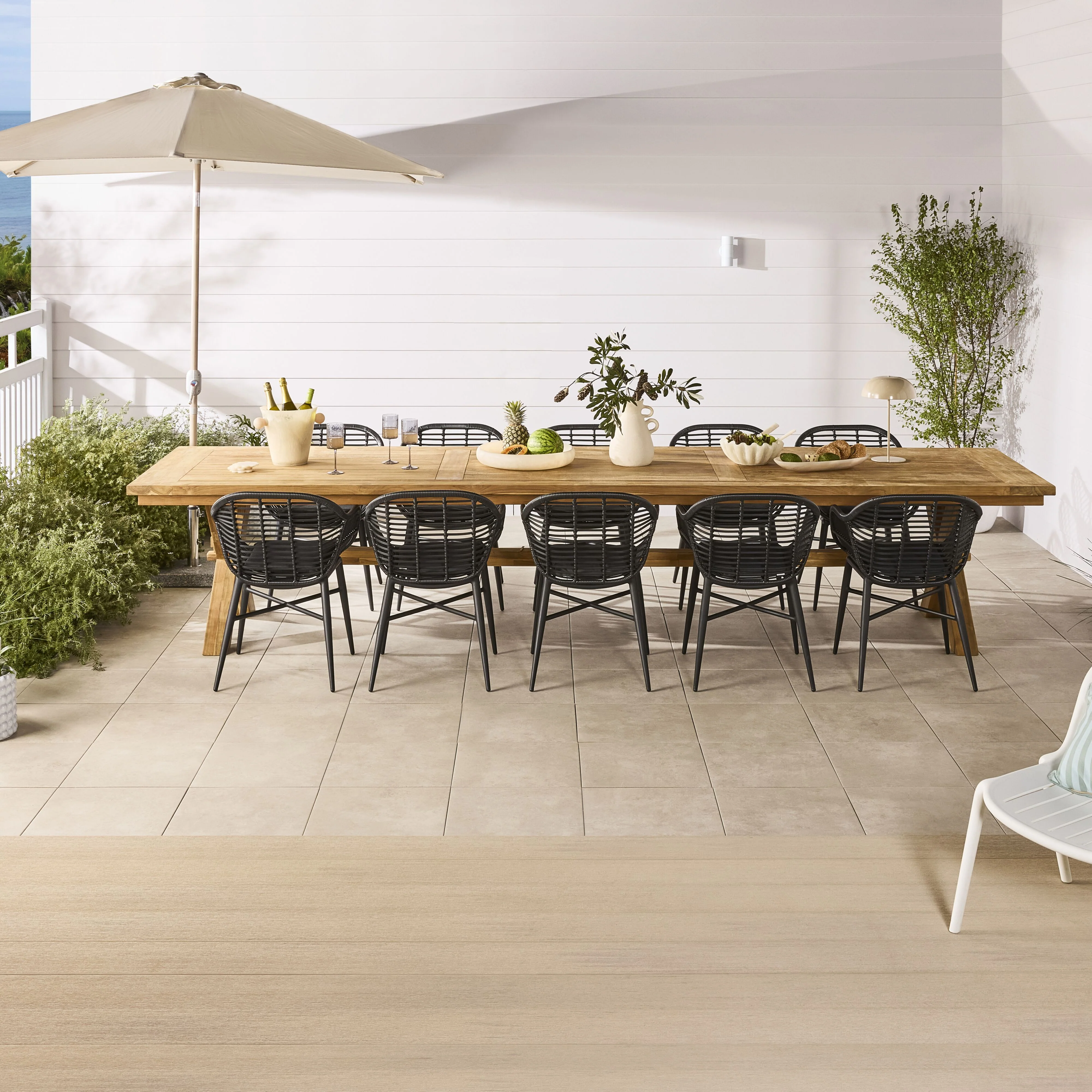 Reclaimed Teak Cross Leg Dining Table 400cm - Image 8