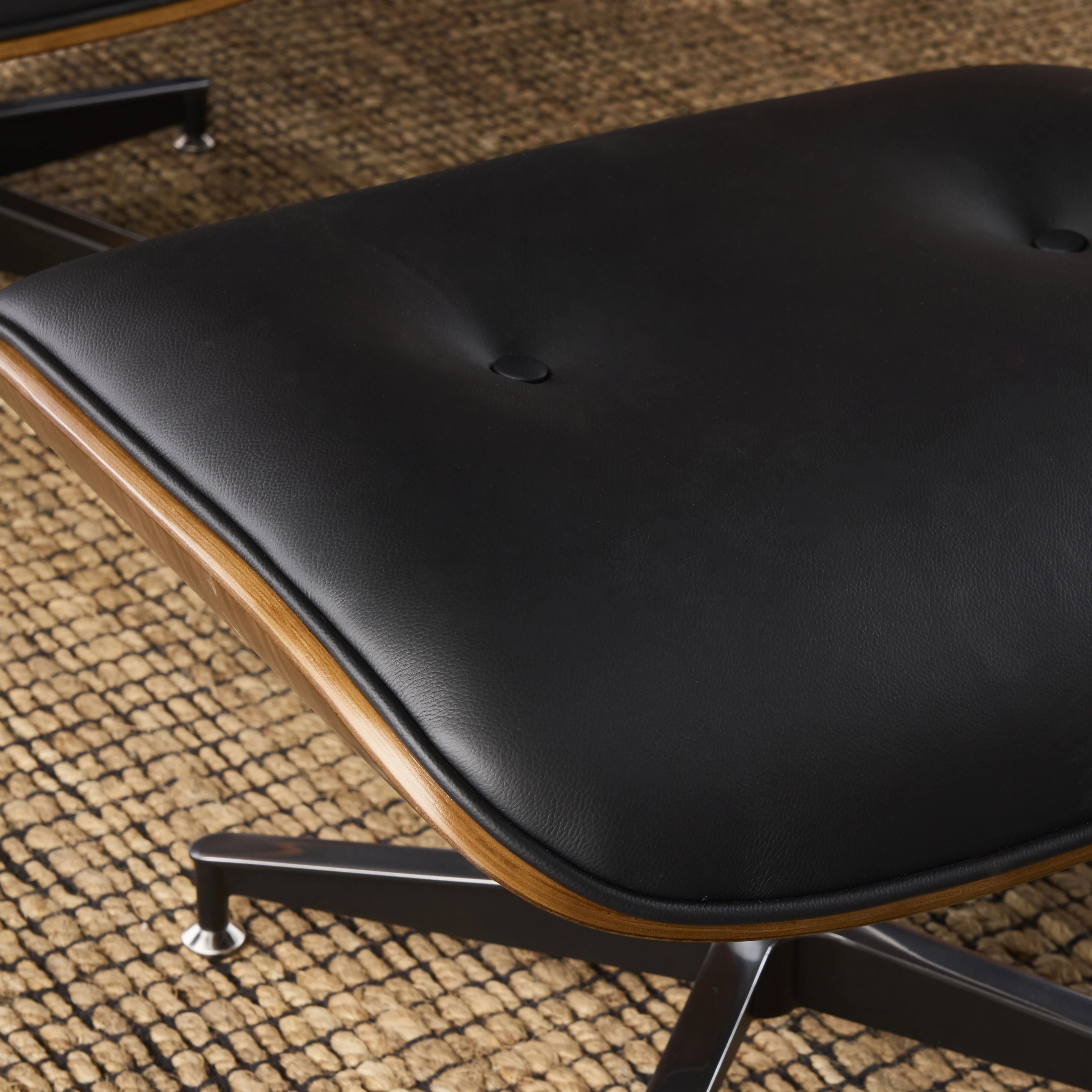 Replica Eames Lounge Chair and Ottoman Black Leather - Image 14