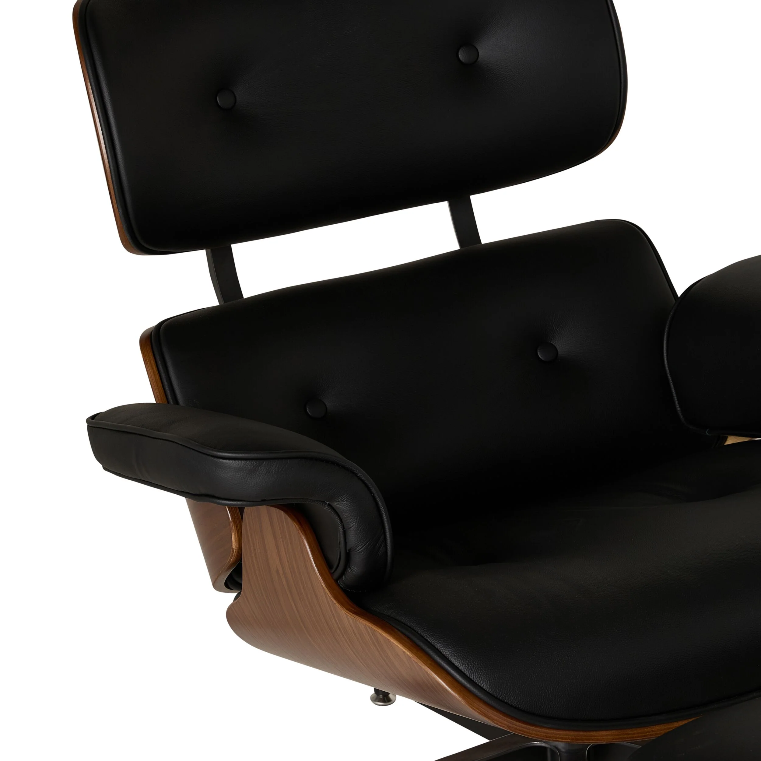 Replica Eames Lounge Chair and Ottoman Black Leather - Image 5