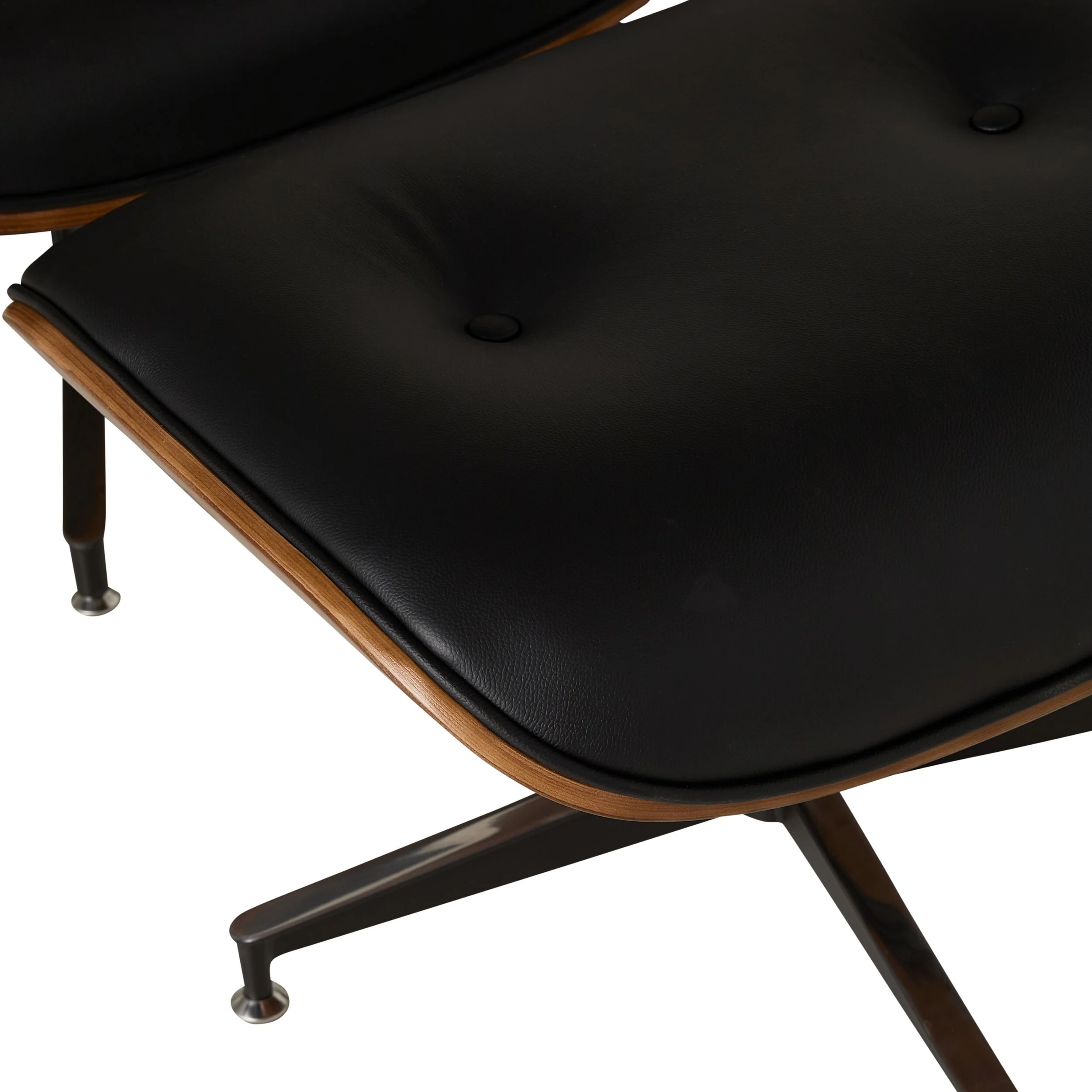 Replica Eames Lounge Chair and Ottoman Black Leather - Image 6