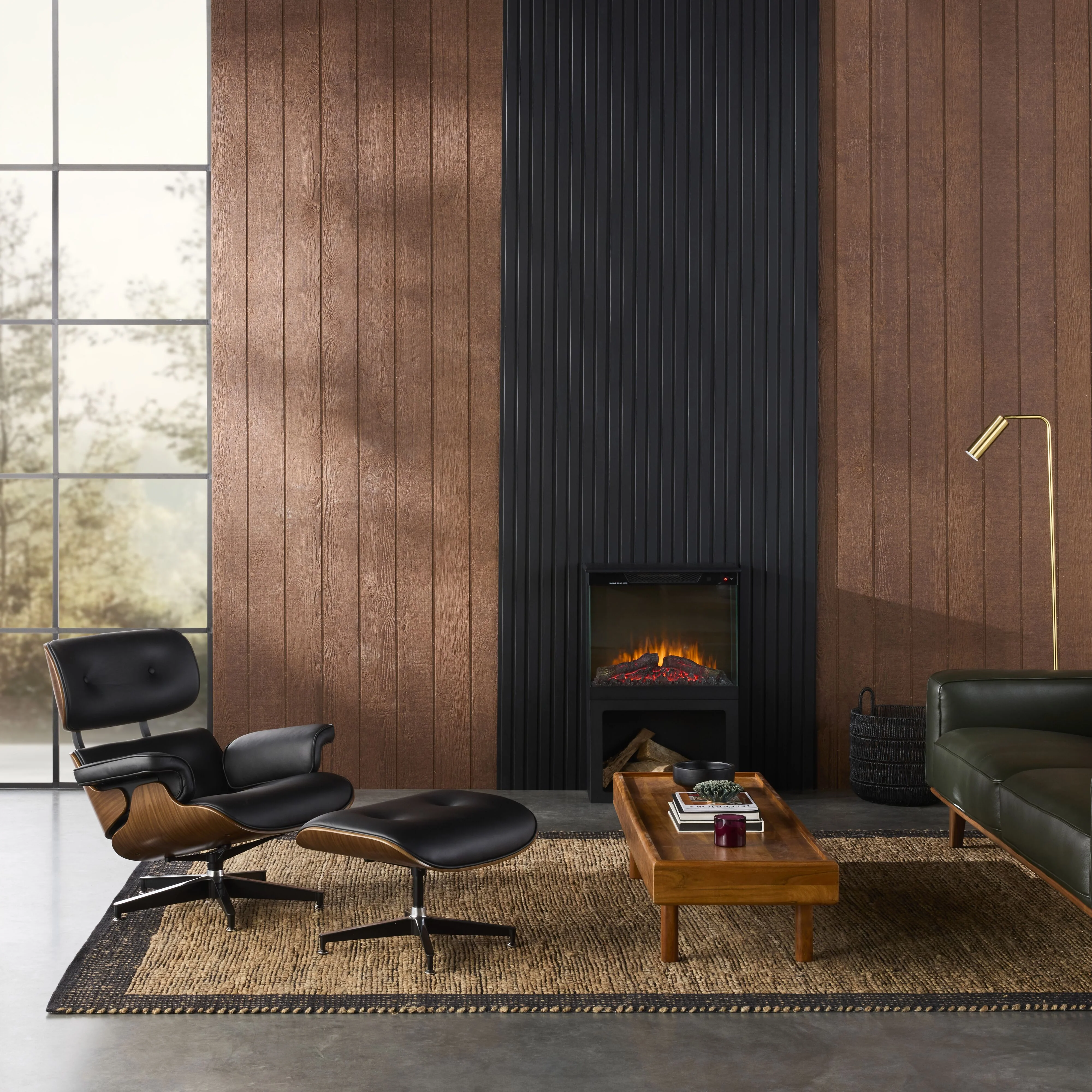 Replica Eames Lounge Chair and Ottoman Black Leather - Image 8