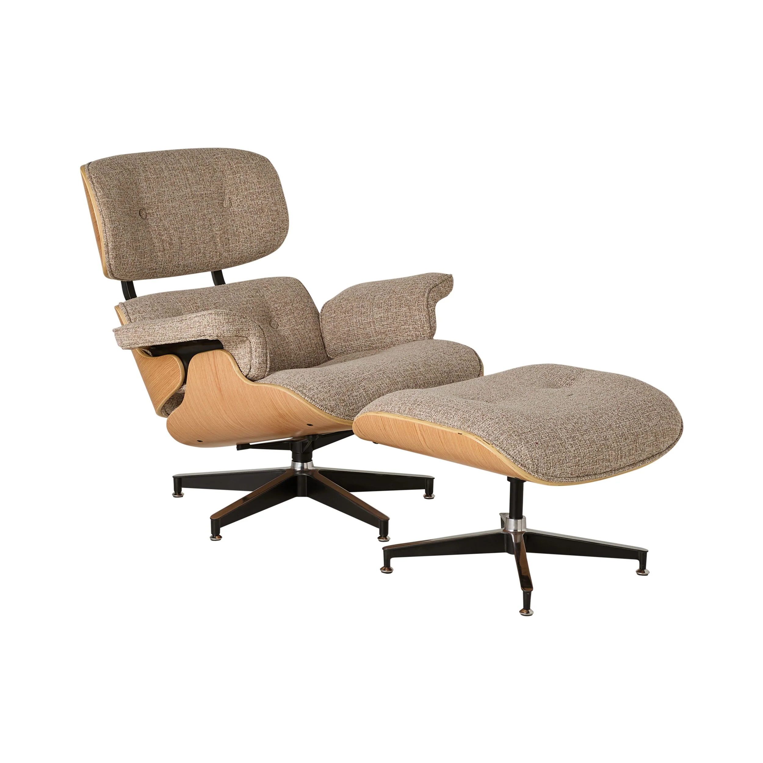 Replica Eames Lounge Chair and Ottoman Camel - Image 2