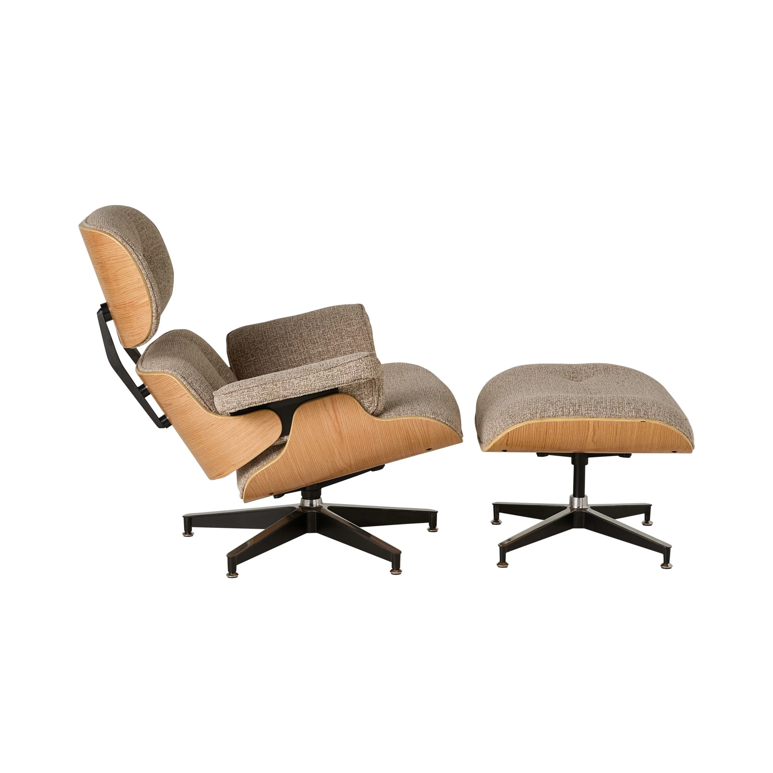 Replica Eames Lounge Chair and Ottoman Camel - Image 3