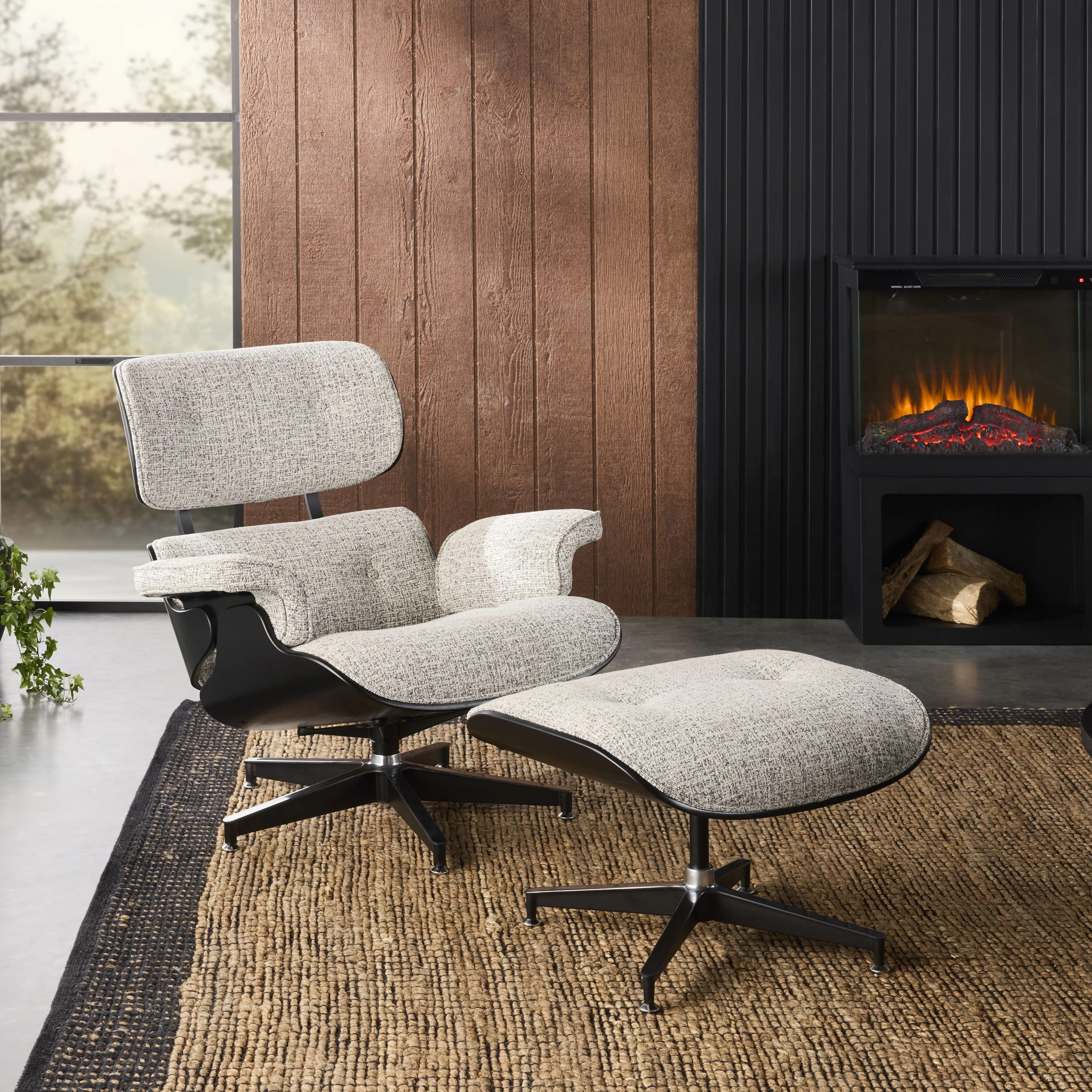 Replica Eames Lounge Chair and Ottoman Pepper - Image 9