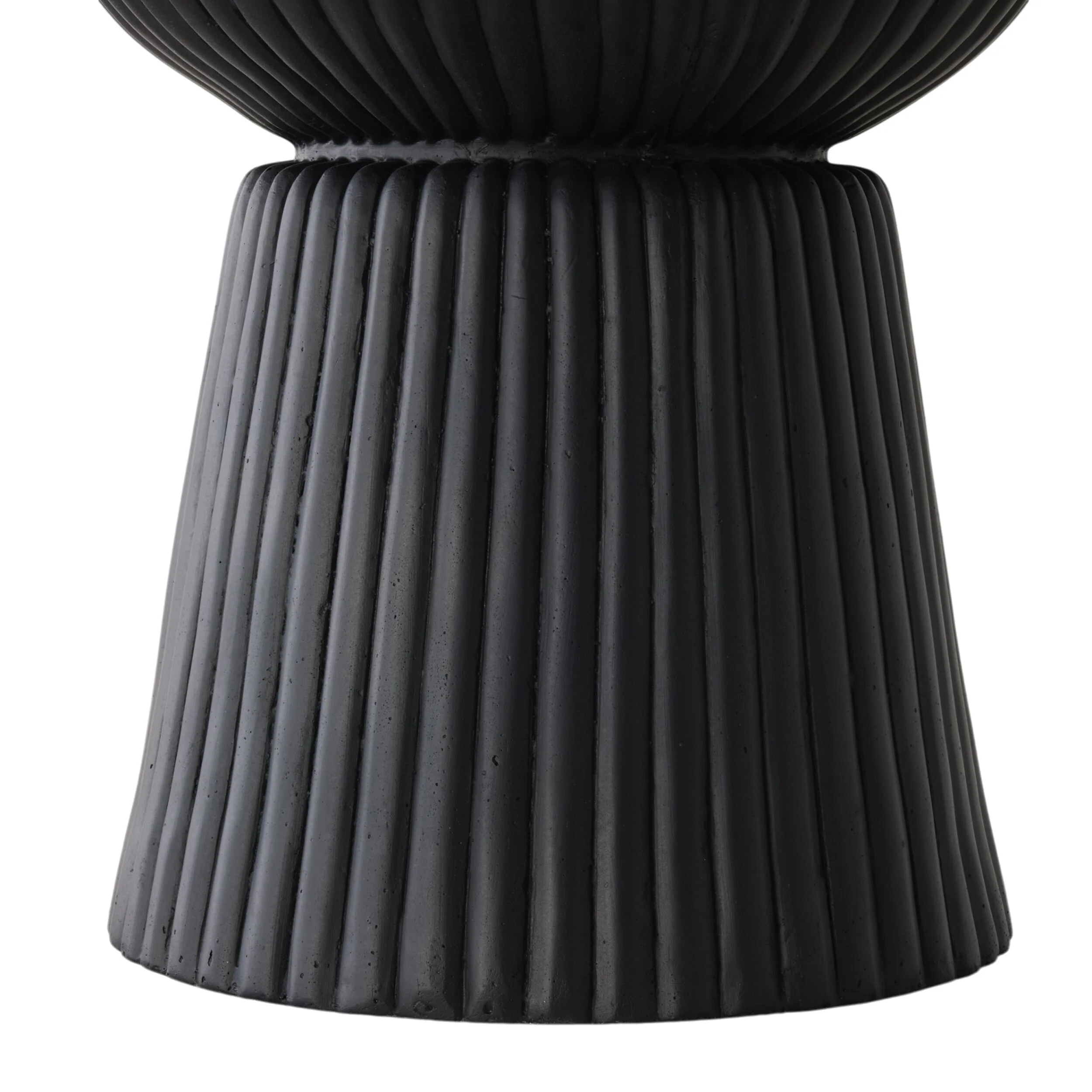 Ribbed Pedestal Urn Black 39.5x39.5x54cm - Image 4