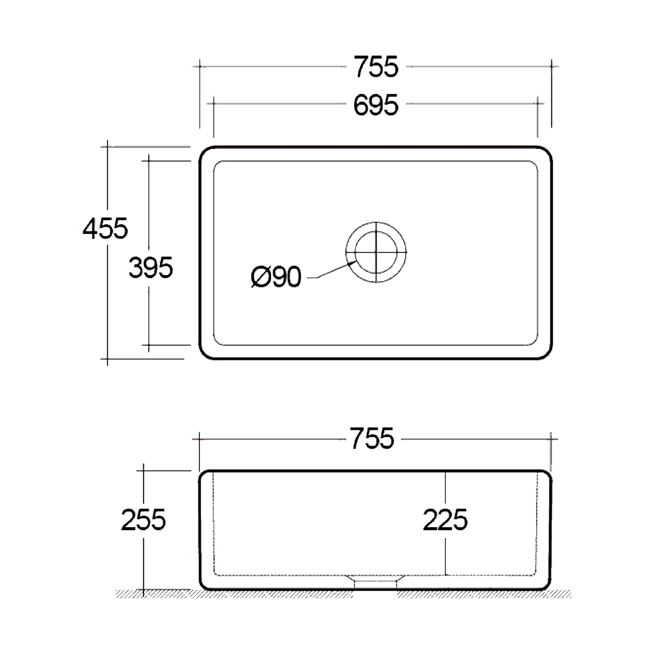 Ribbleton Sink 755x455mm - Image 2