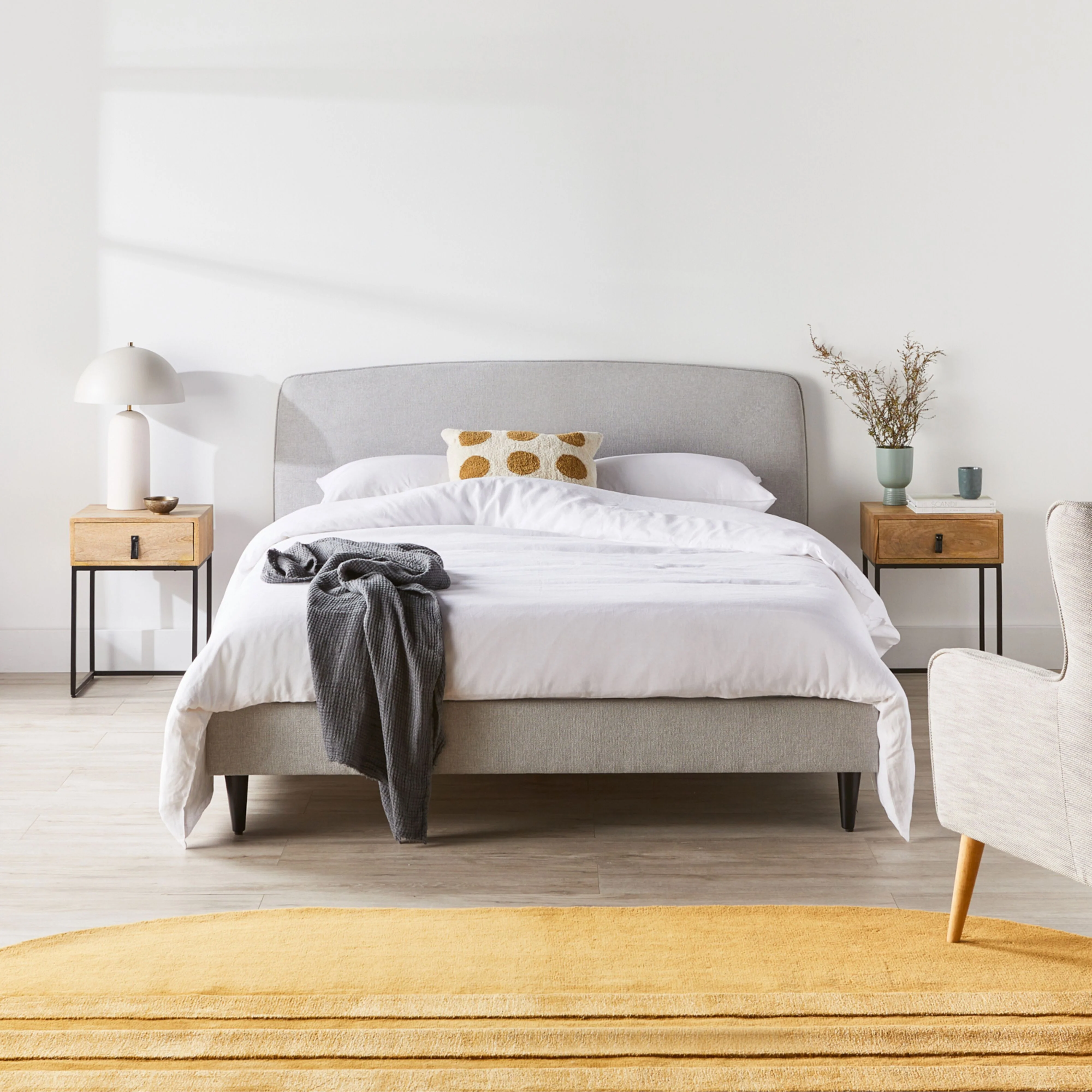 Riley King Bed Light Grey - Image 9
