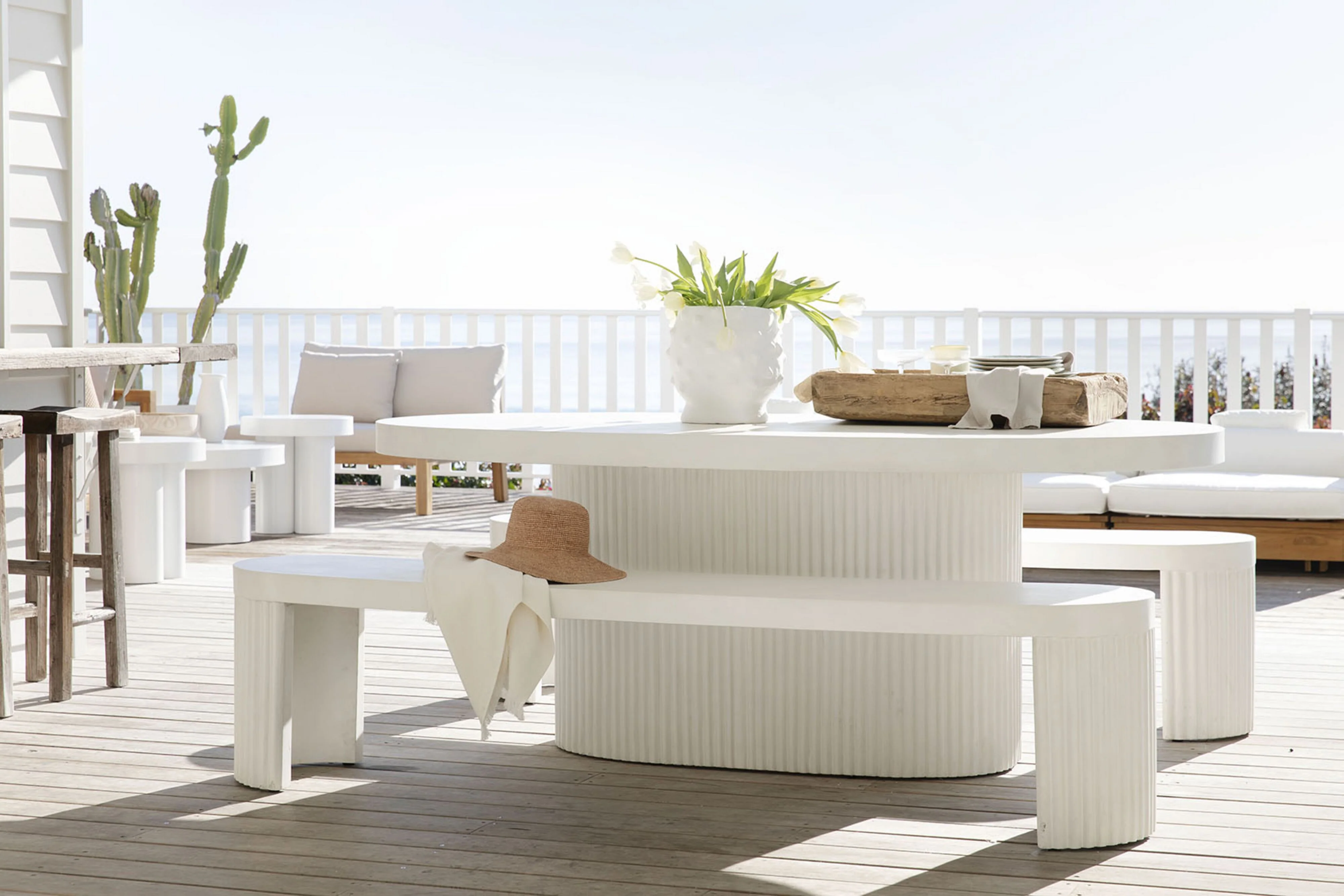 Ripple Curved Outdoor Dining Bench - Image 5