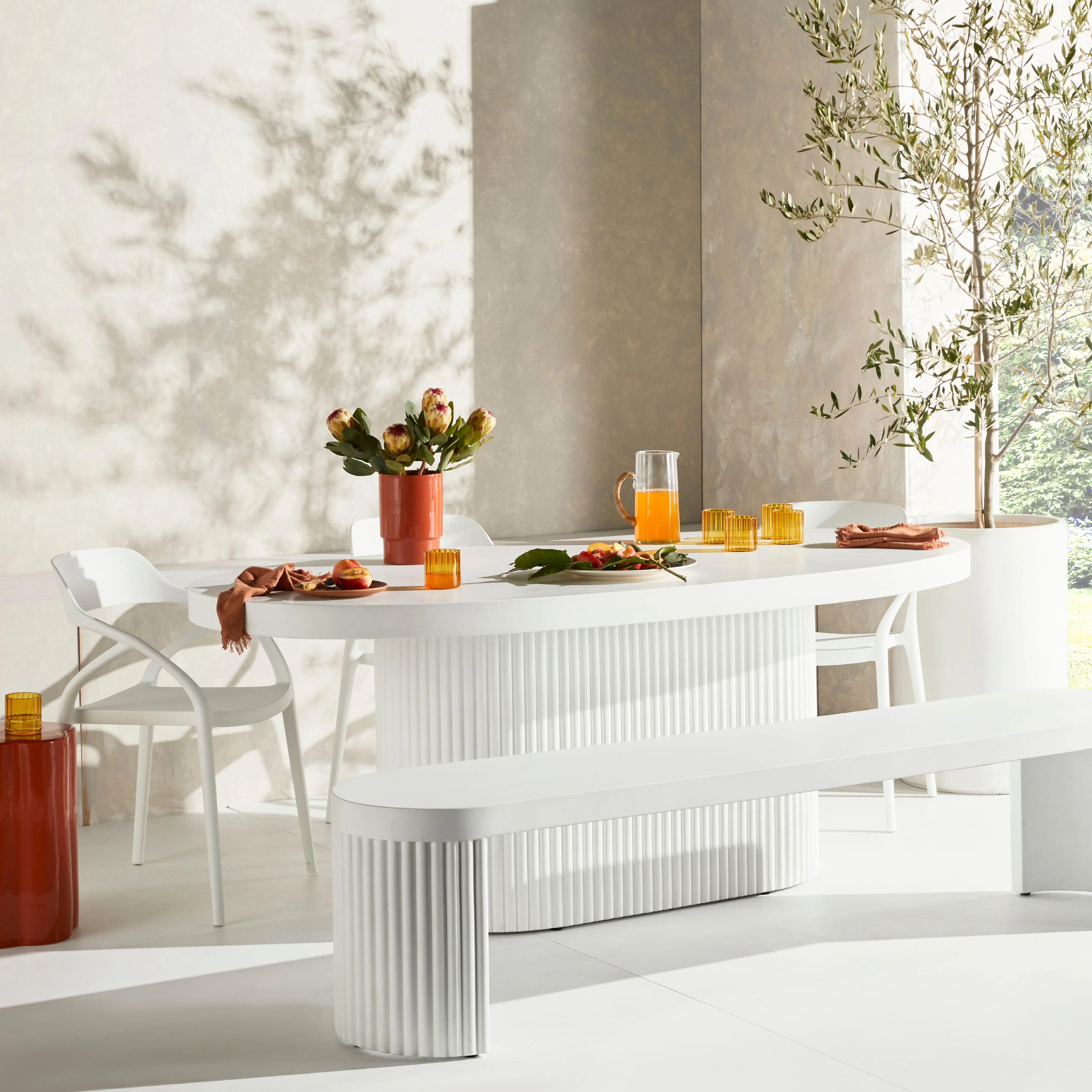 Ripple Curved Outdoor Dining Bench - Image 6