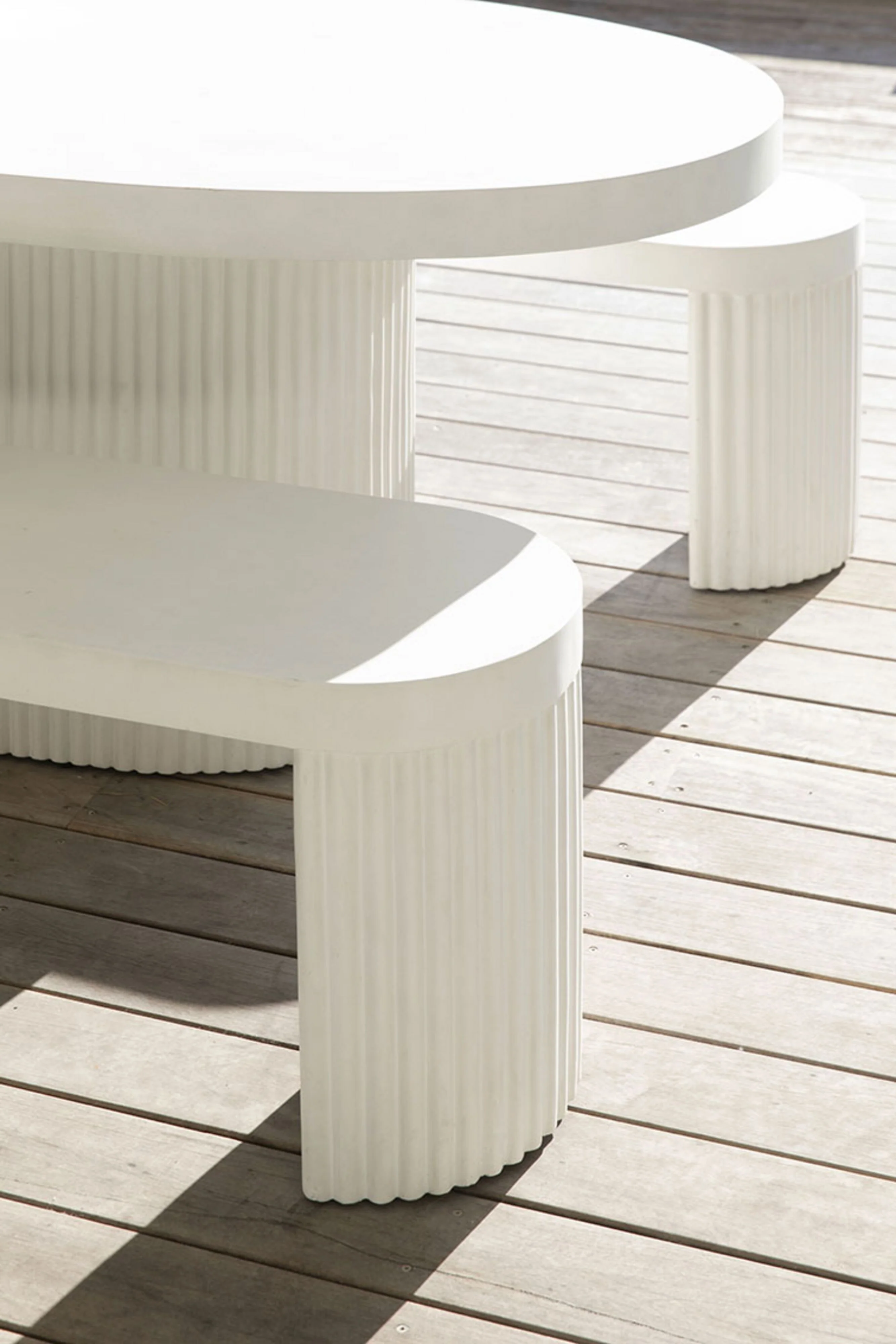Ripple Curved Outdoor Dining Bench - Image 8