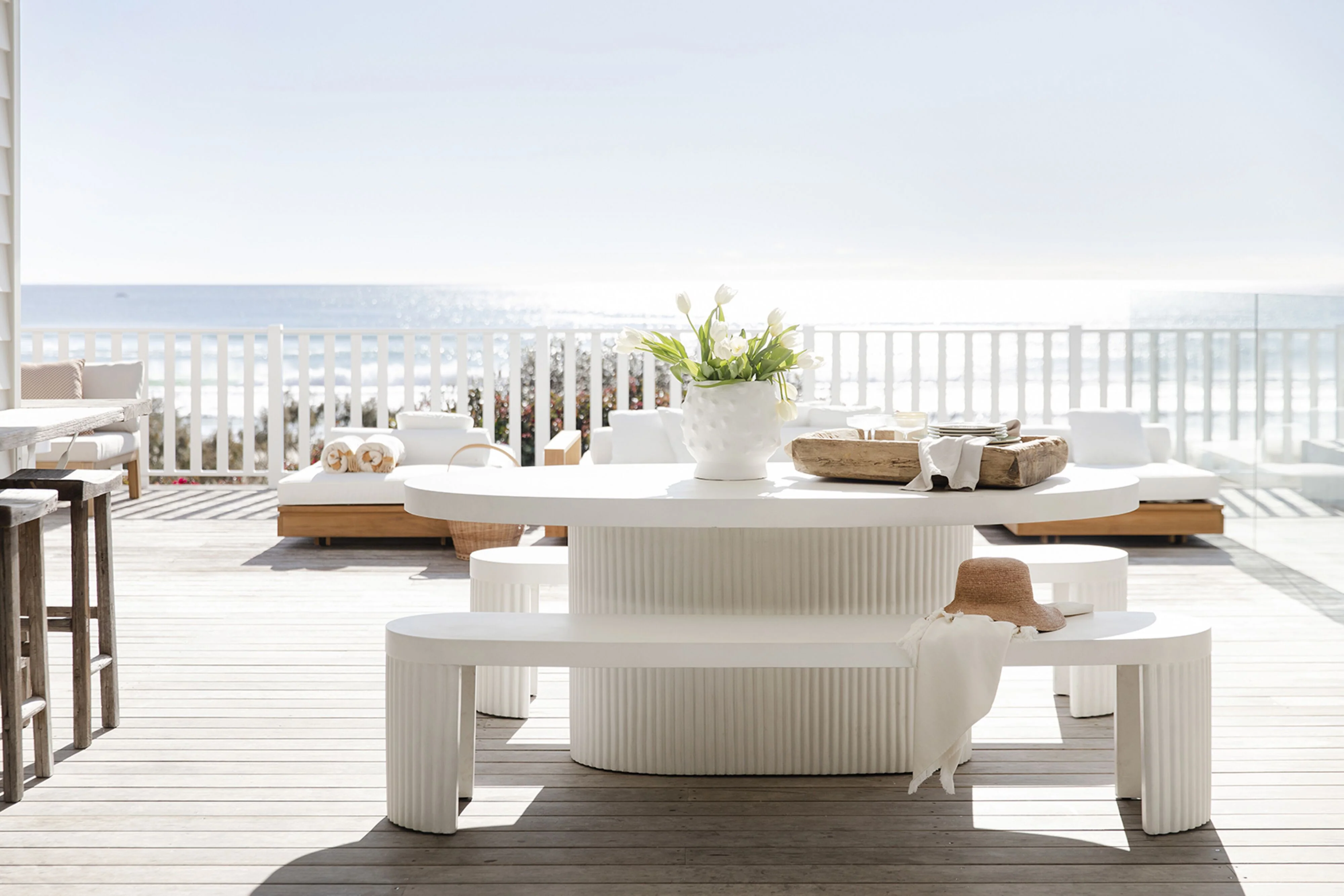 Ripple Curved Outdoor Dining Table 200cm with Ripple Curved Outdoor Dining Bench Package - Image 4