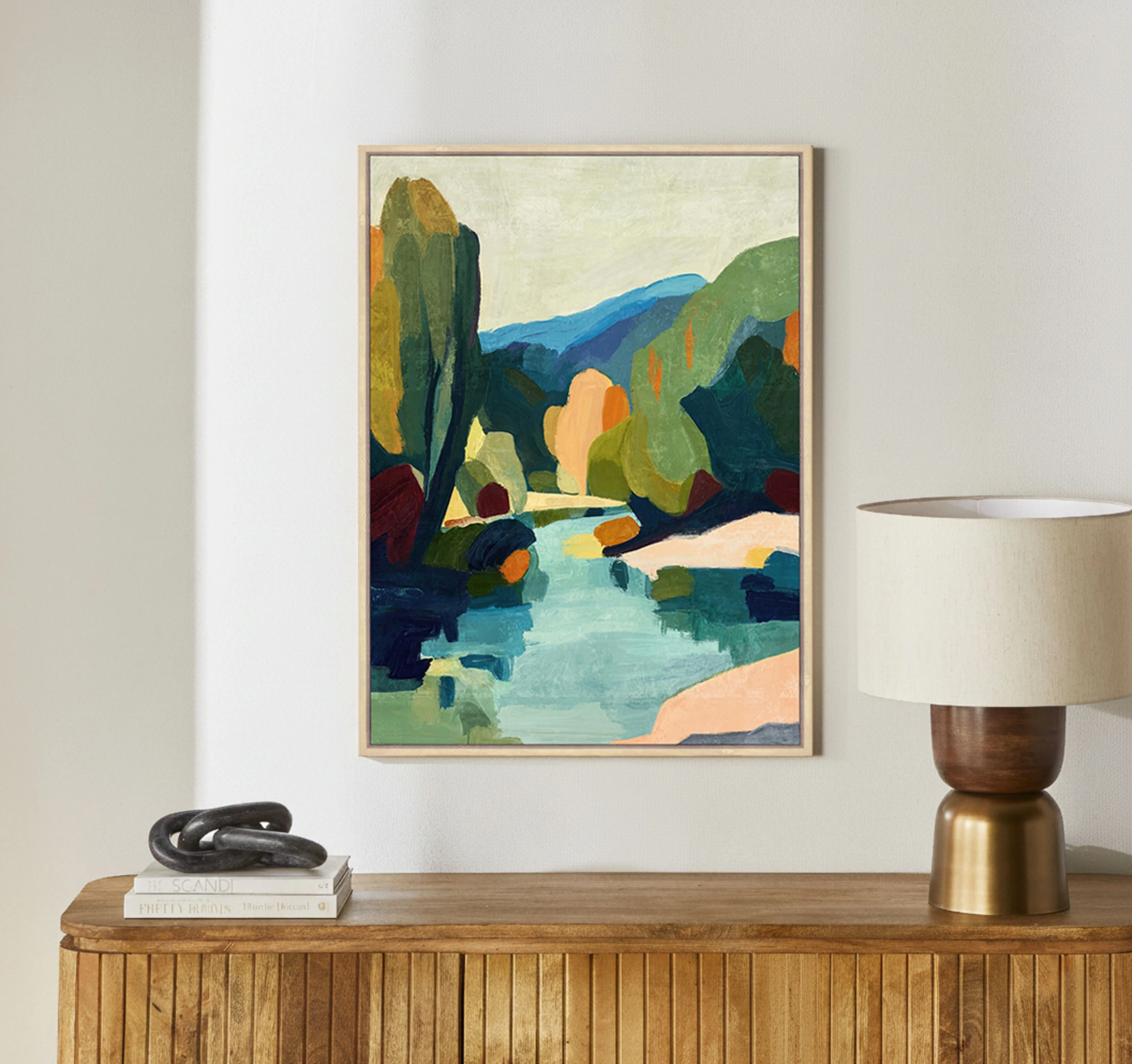 Riverbend Framed Textured Print 60x80cm - Image 2