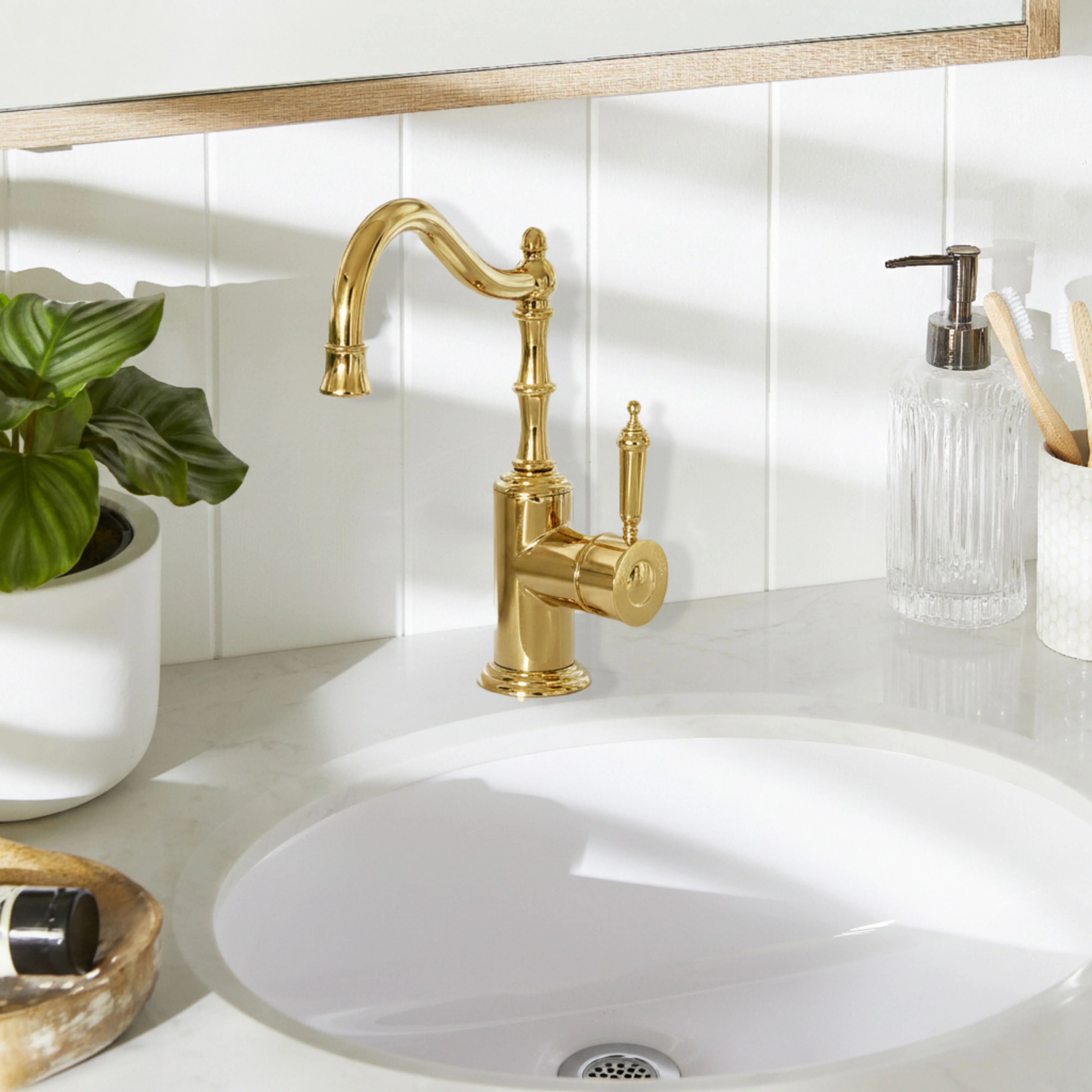 Rochelle Basin Mixer PVD 210mm B Spout - Image 4