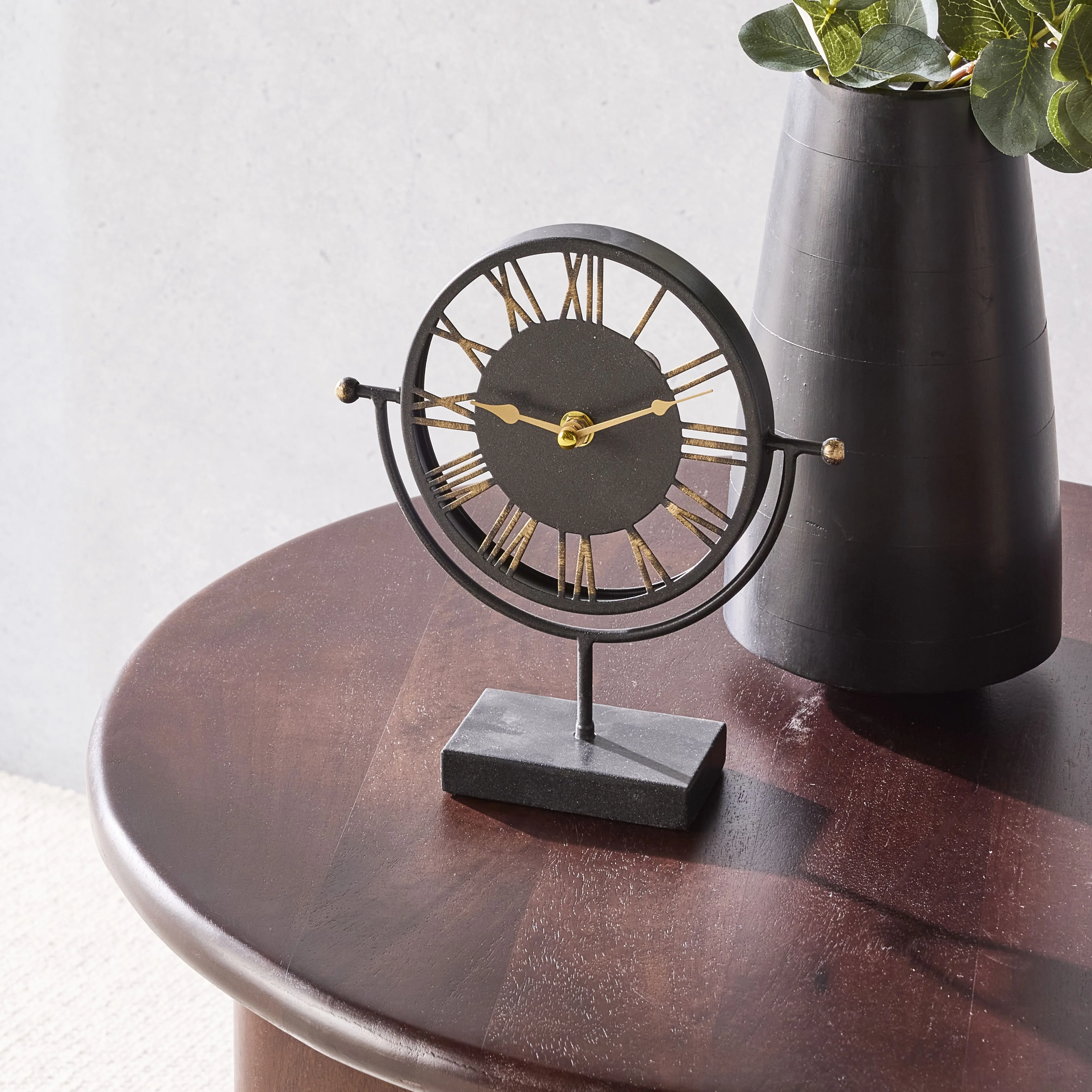 Roman Cut Out Iron Mantel Clock 20cm - Image 3