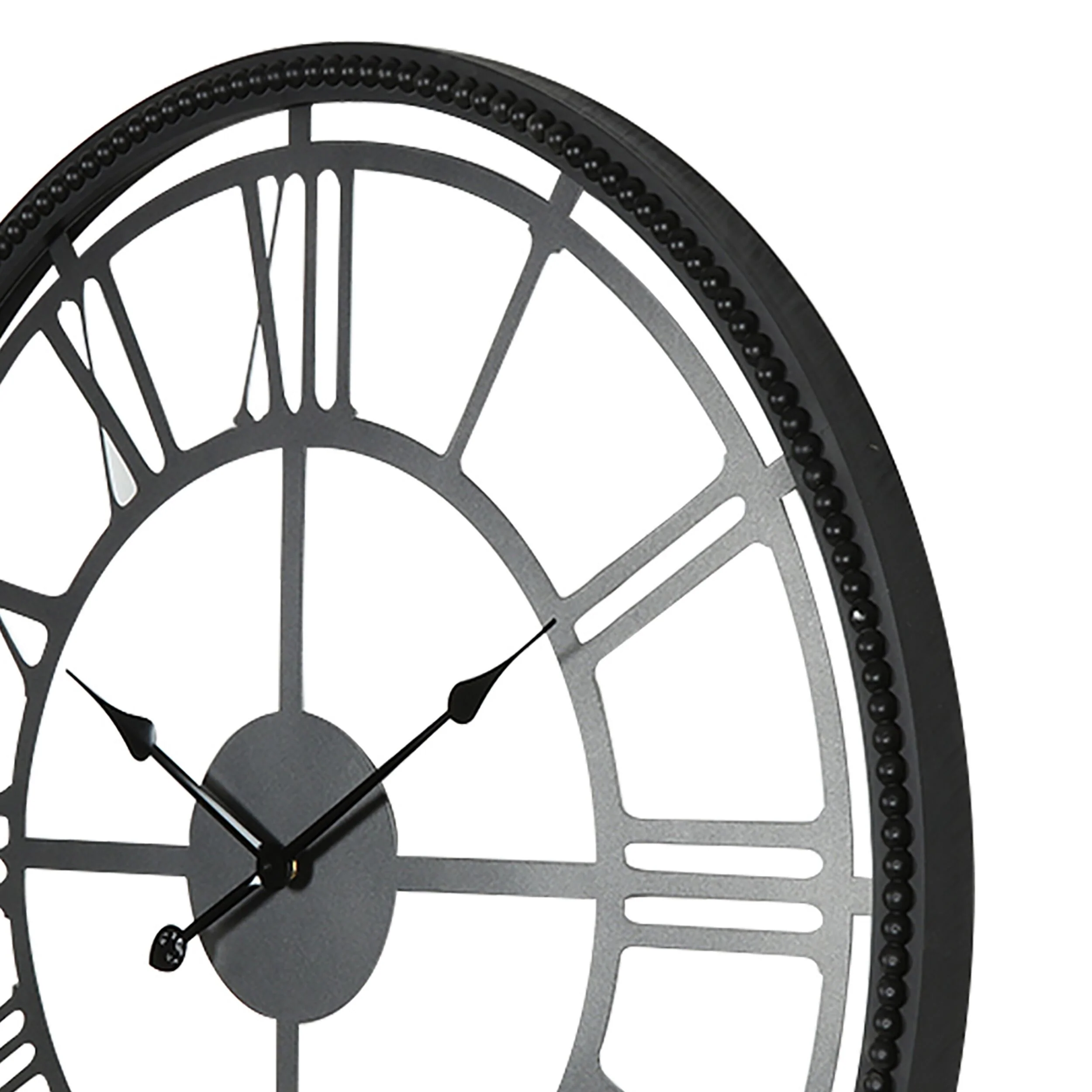 Roman Cut Out Iron Wall Clock 80cm - Image 2