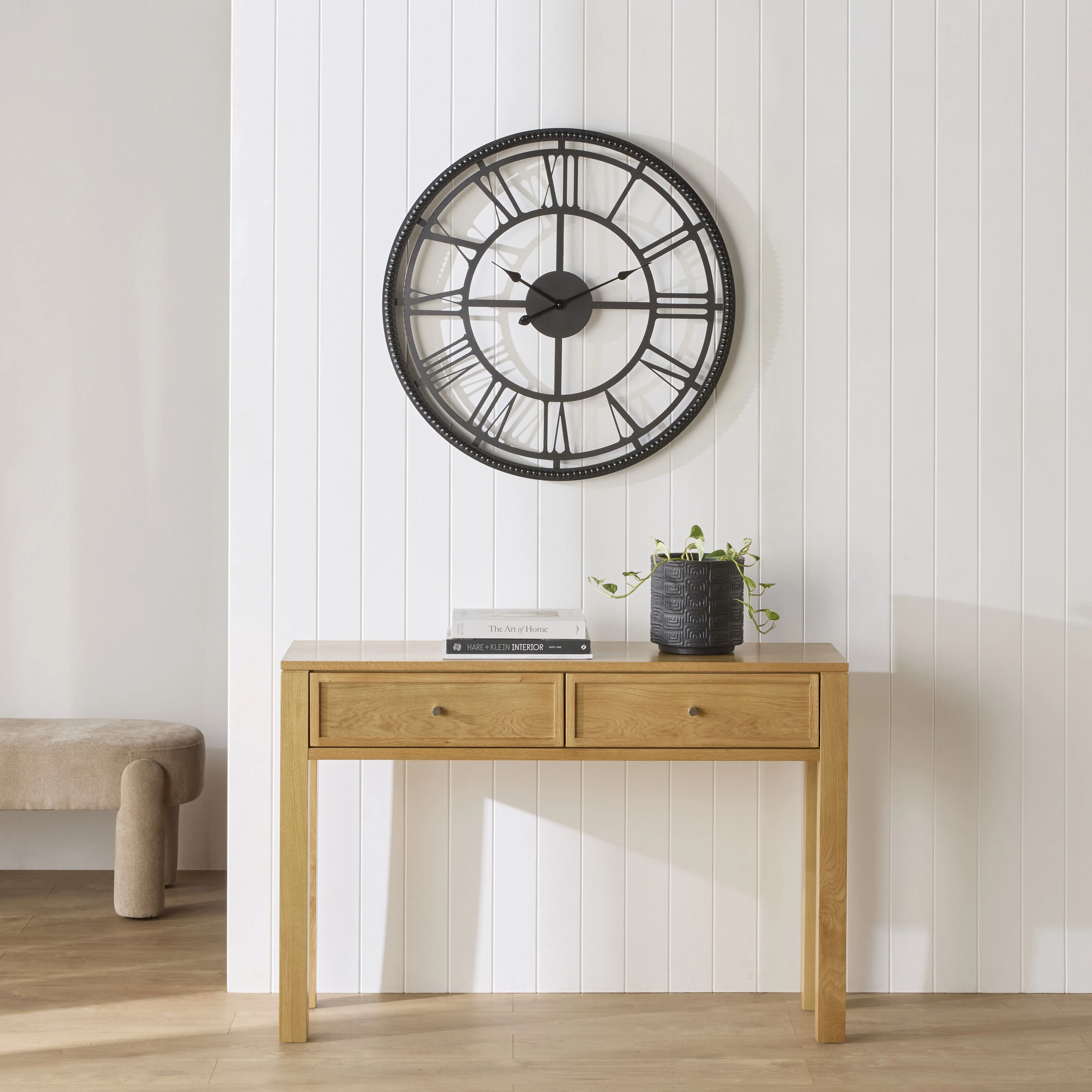 Roman Cut Out Iron Wall Clock 80cm - Image 3