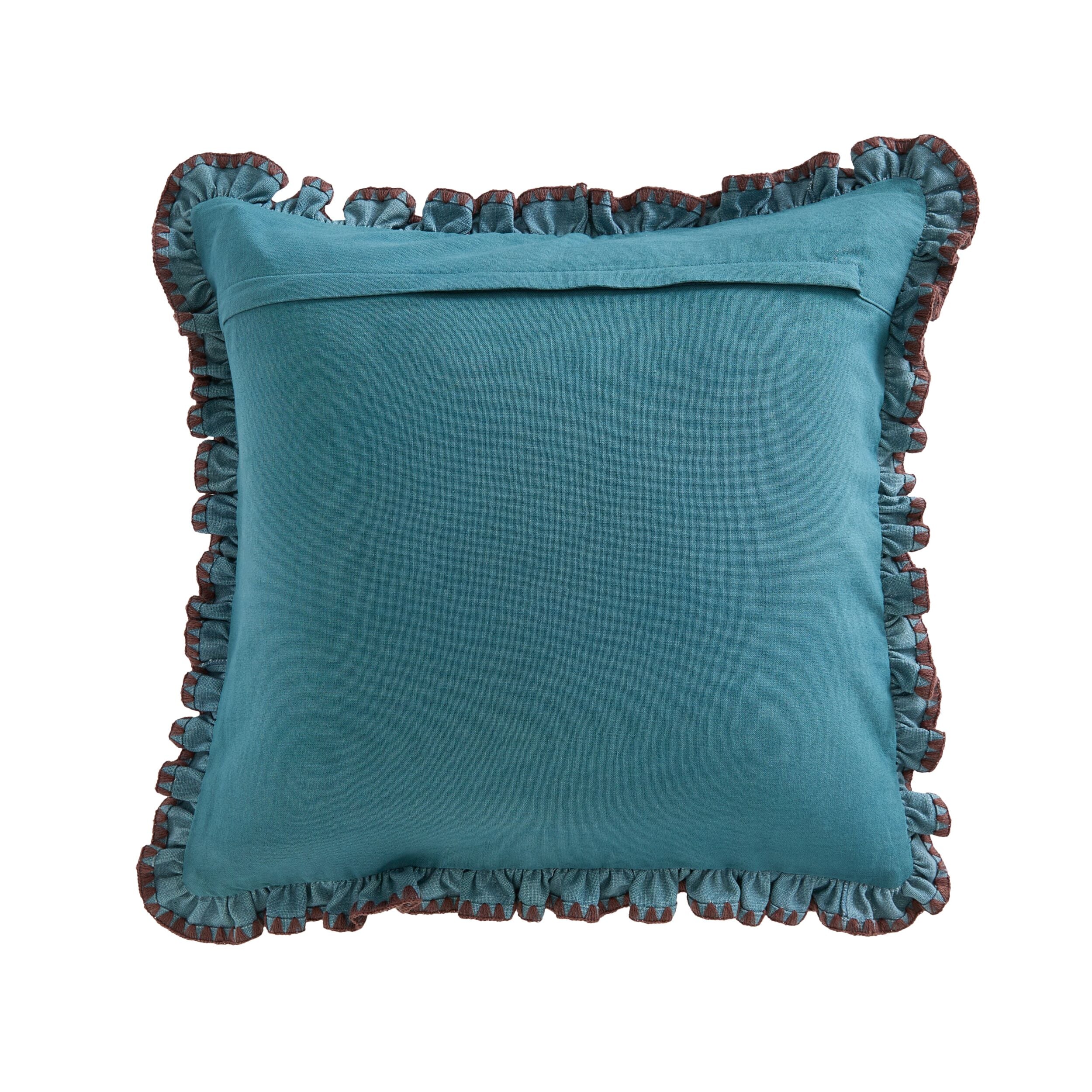 Rosalia Ruffle Cushion Storm Blue 50x50cm - Image 2