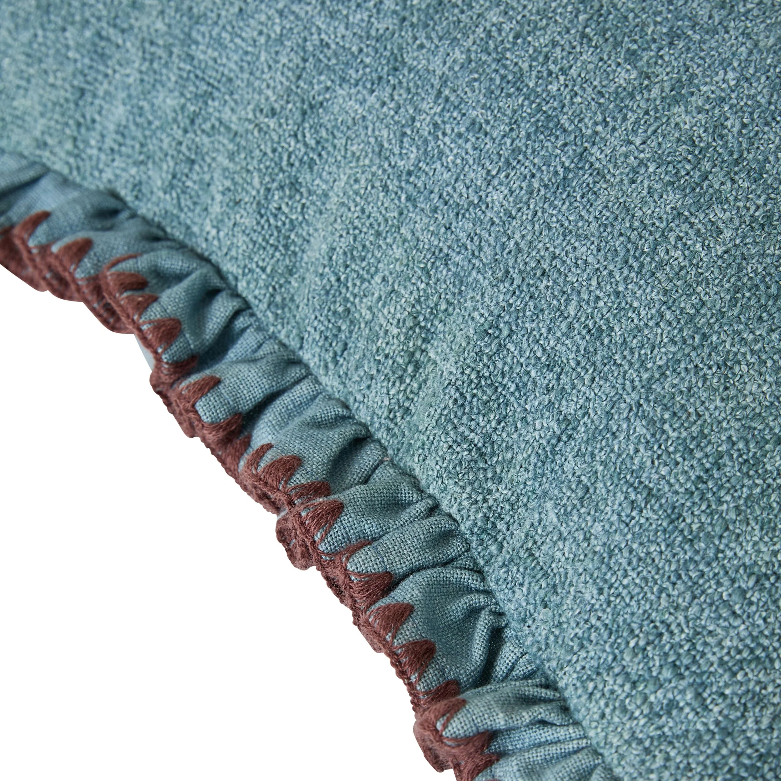 Rosalia Ruffle Cushion Storm Blue 50x50cm - Image 3