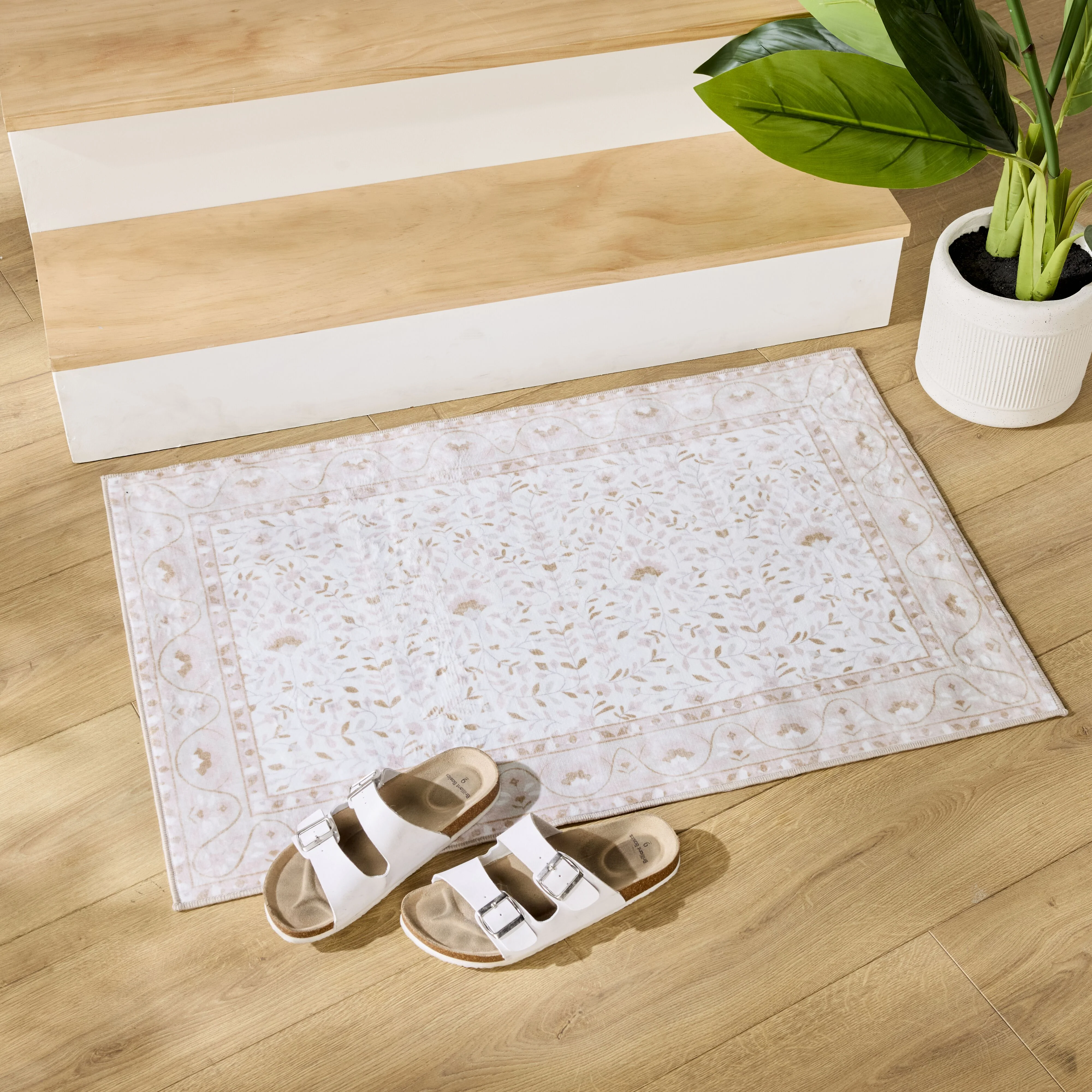 Roselle Silky Soft Washable Doormat Rose Quartz 60x90cm - Image 3