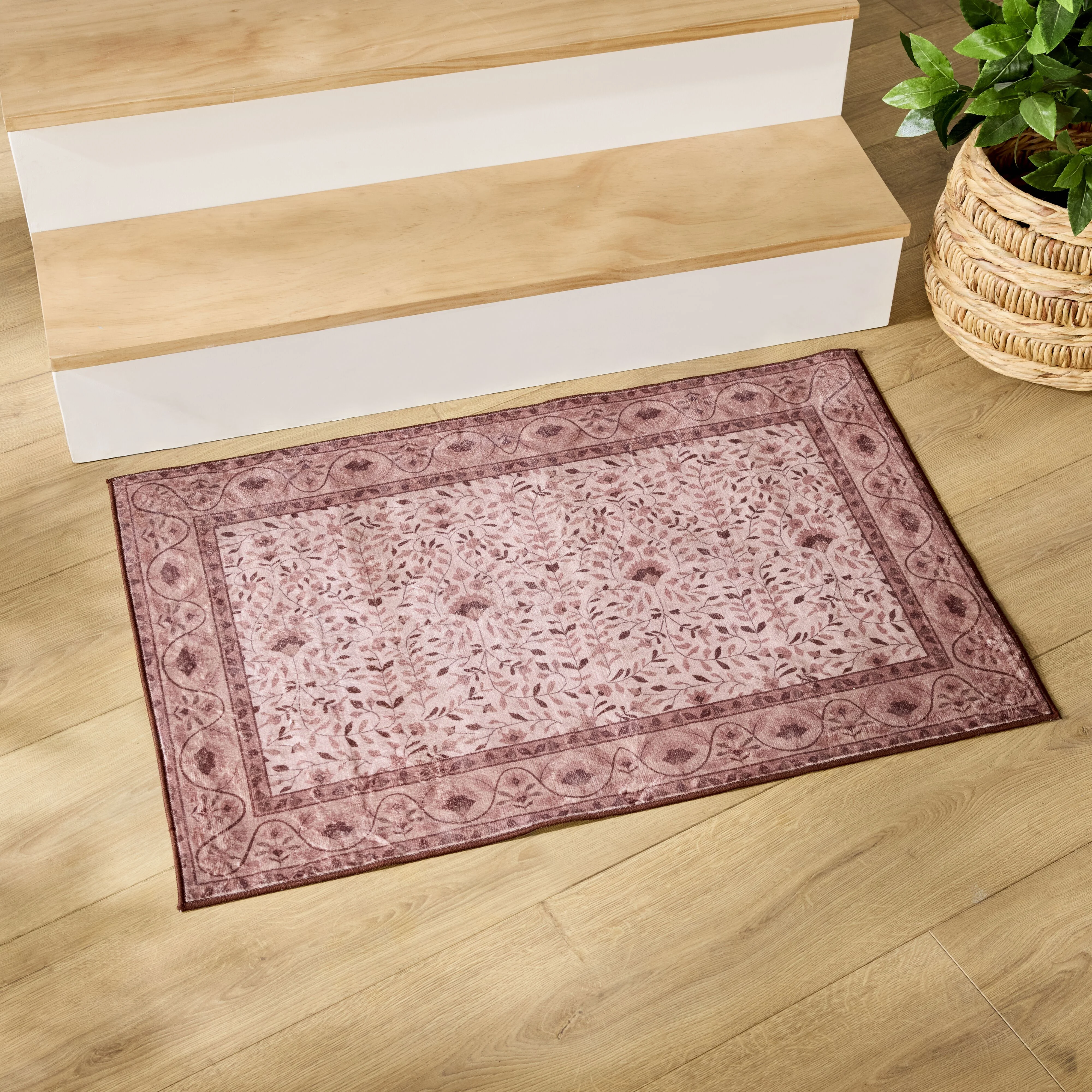 Roselle Silky Soft Washable Doormat Sangria 60x90cm - Image 3