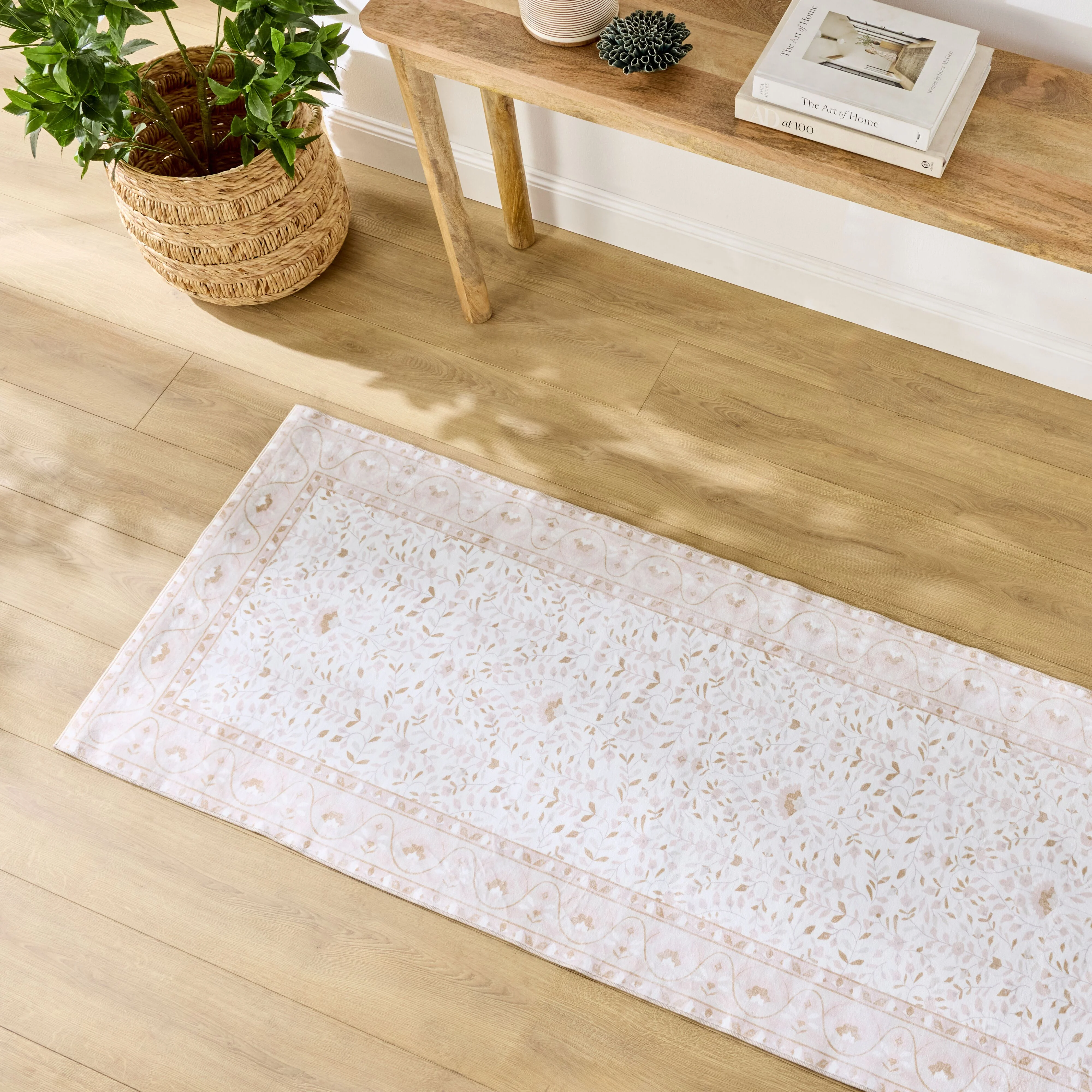 Roselle Silky Soft Washable Runner Rose Quartz 80x200cm - Image 3