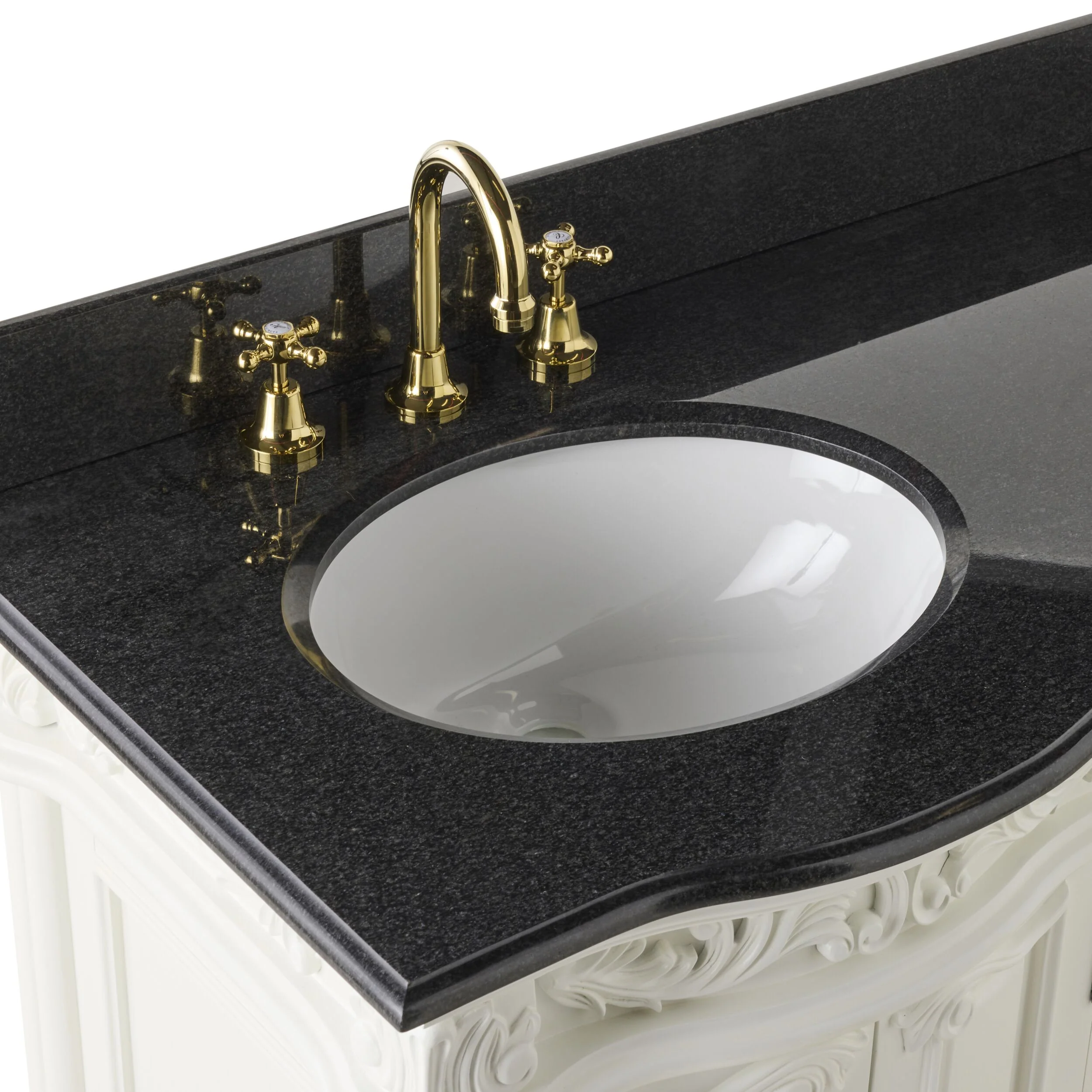 Rosette Granite Top Double Vanity White 1550mm - Image 8