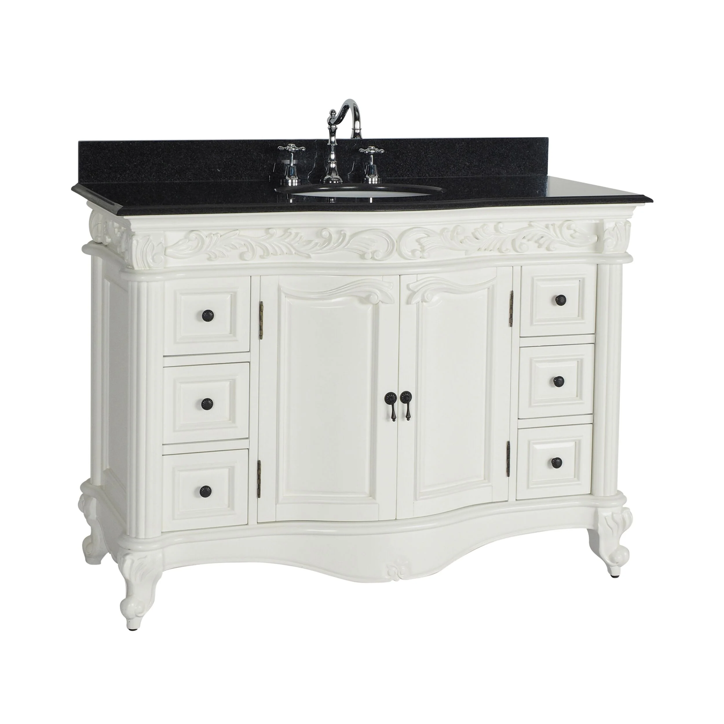 Rosette Granite Top Single Vanity White 1245mm - Image 3
