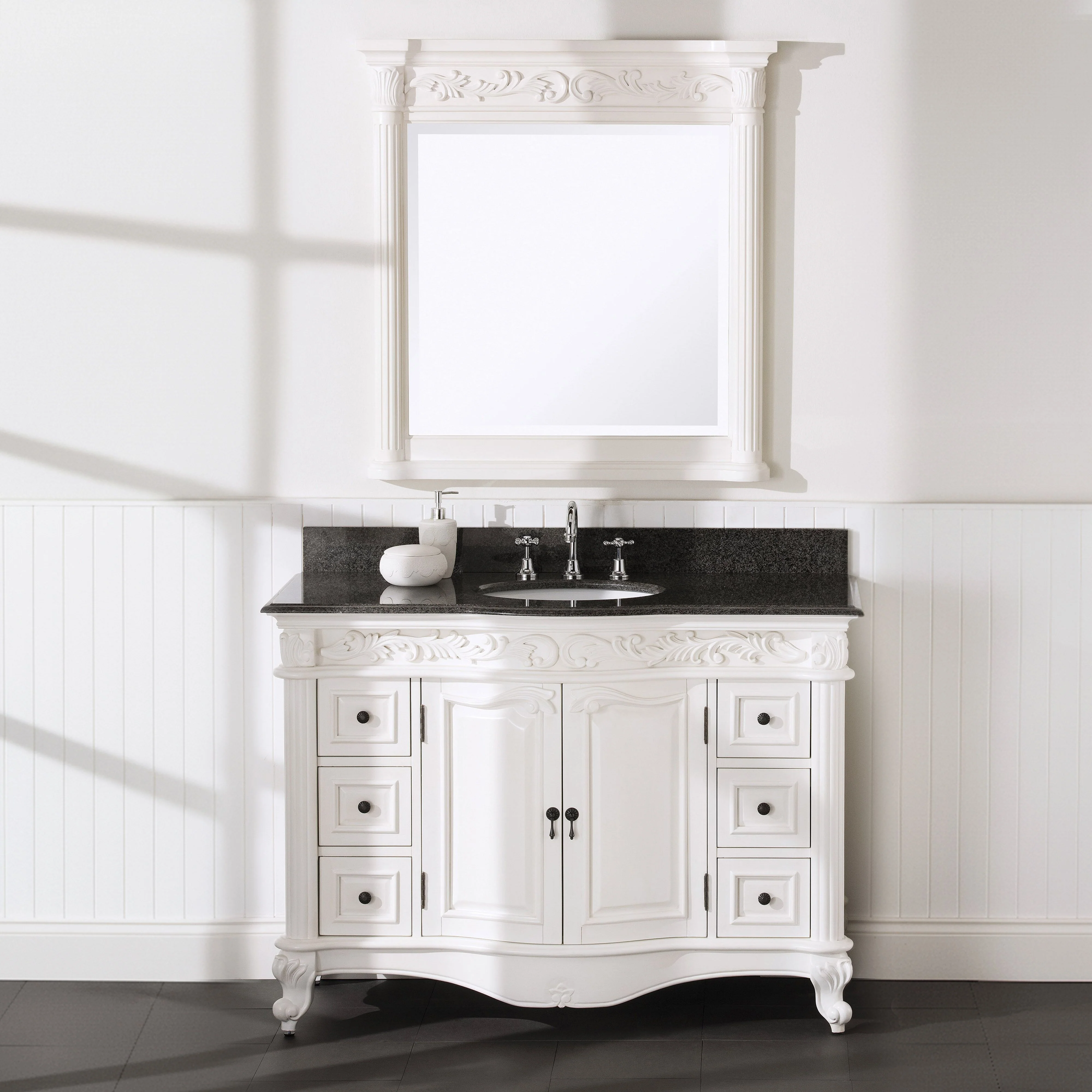 Rosette Granite Top Single Vanity White 1245mm - Image 8