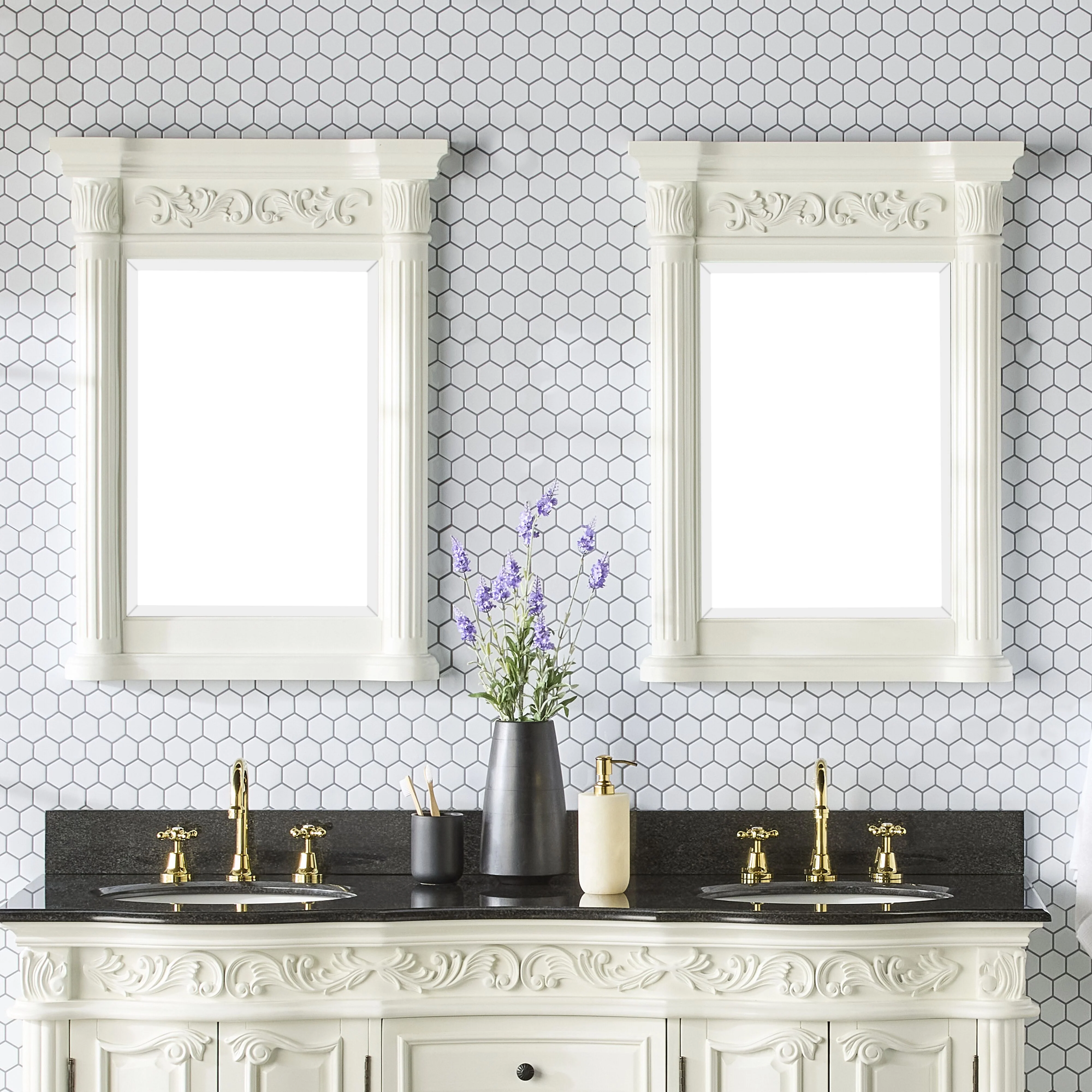 Rosette Vanity Mirror White 610mm - Image 3