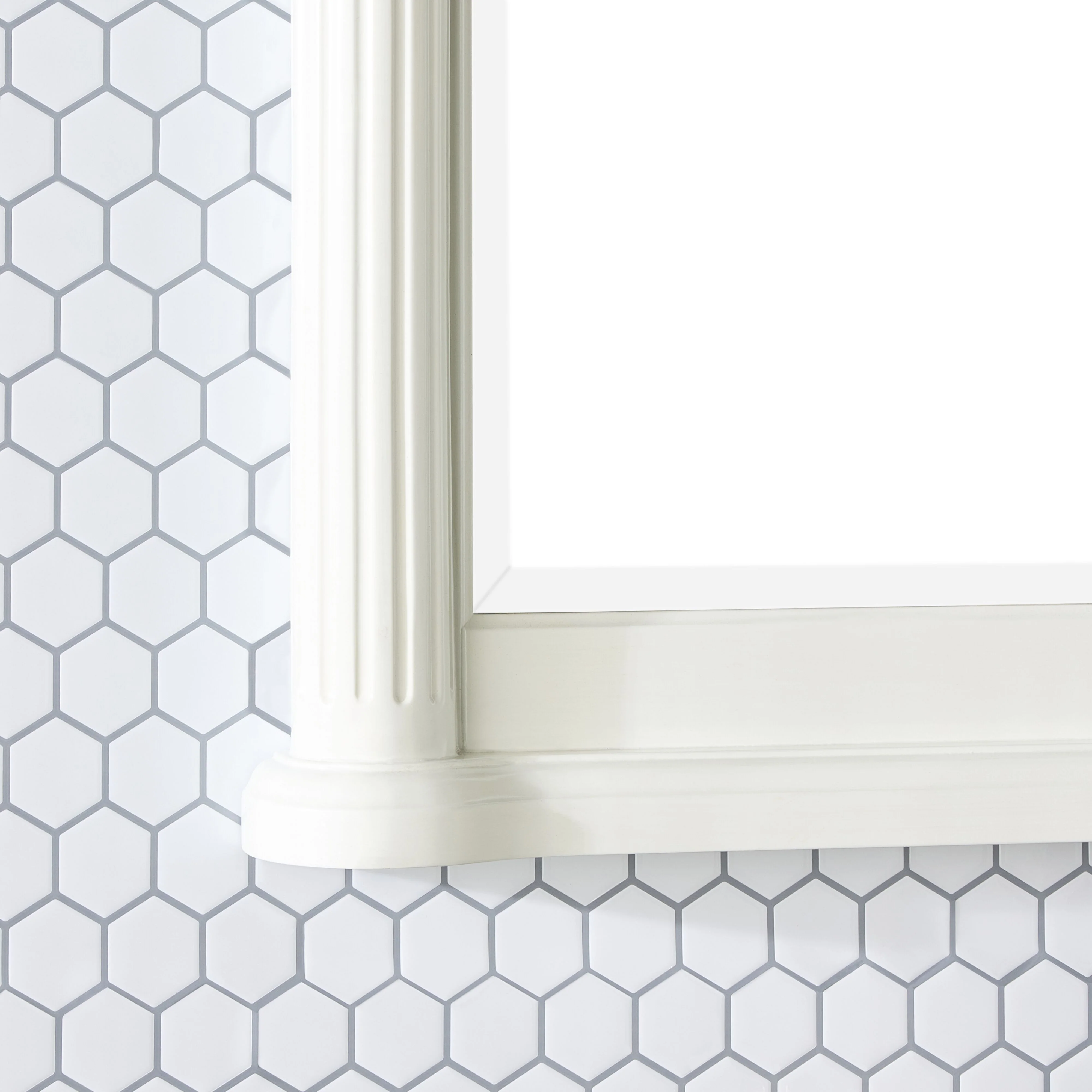 Rosette Vanity Mirror White 915mm - Image 4