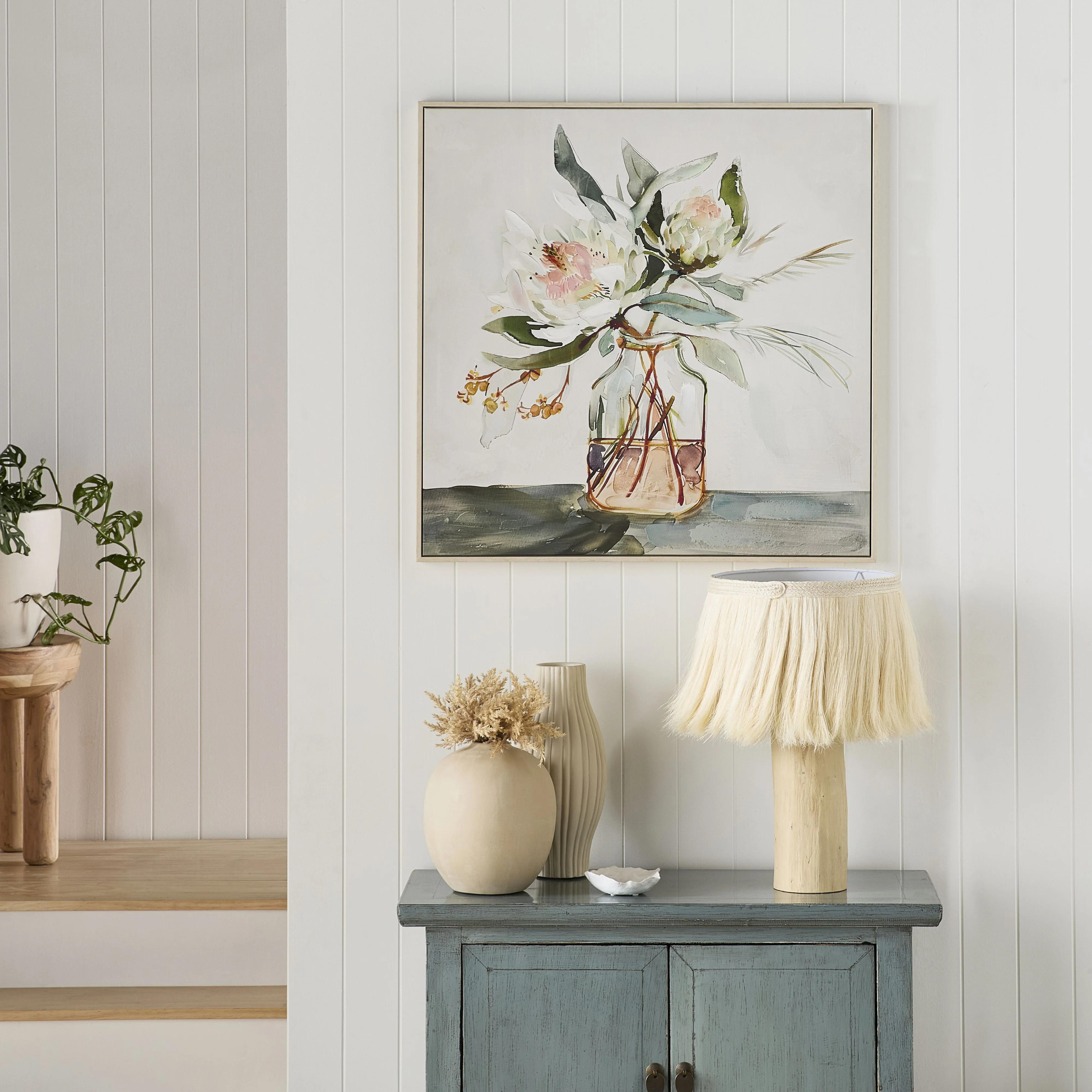 Rosewater Bouquet Framed Canvas Print 82.5x82.5cm - Image 4