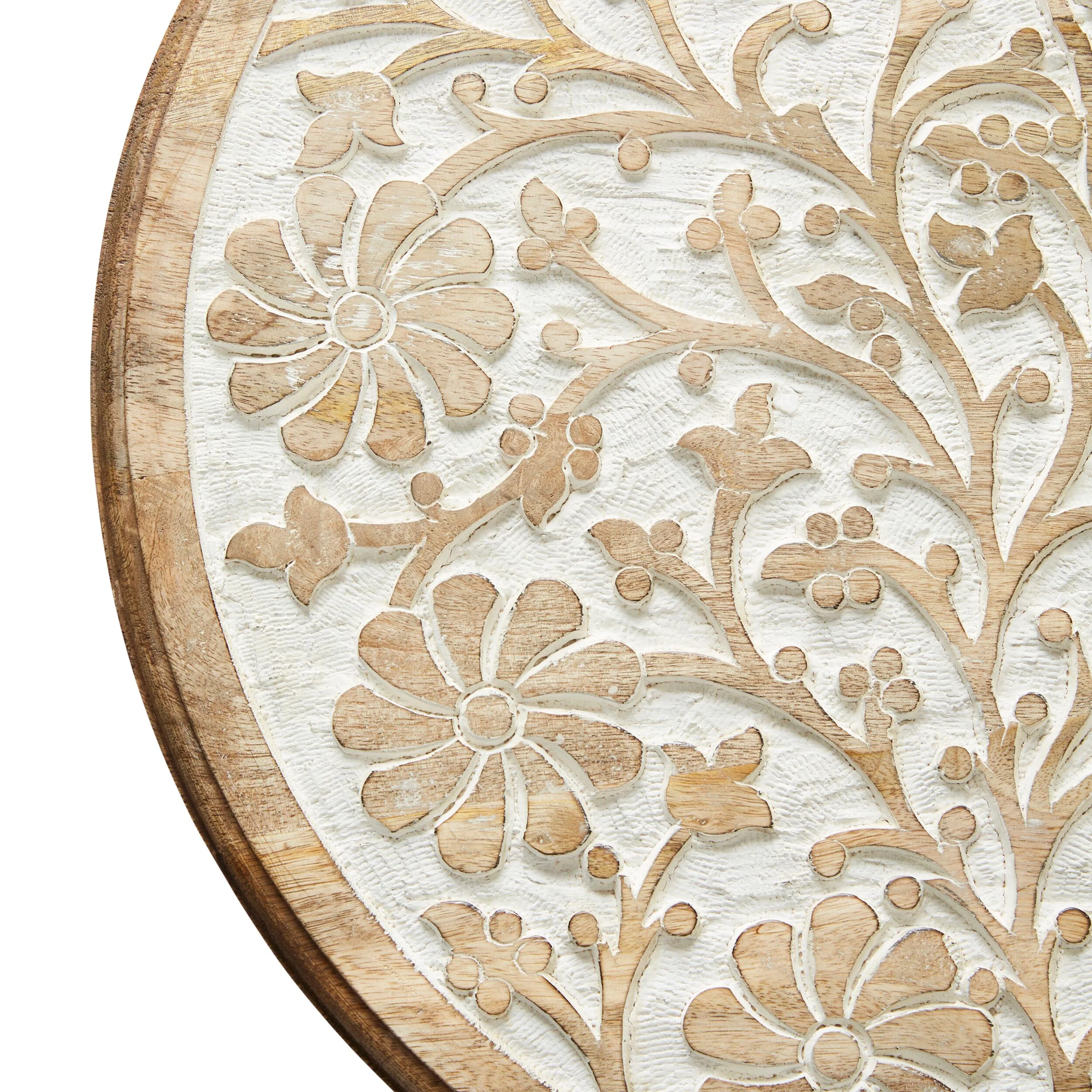 Round Carved Pedestal Table 56x53x53cm - Image 4